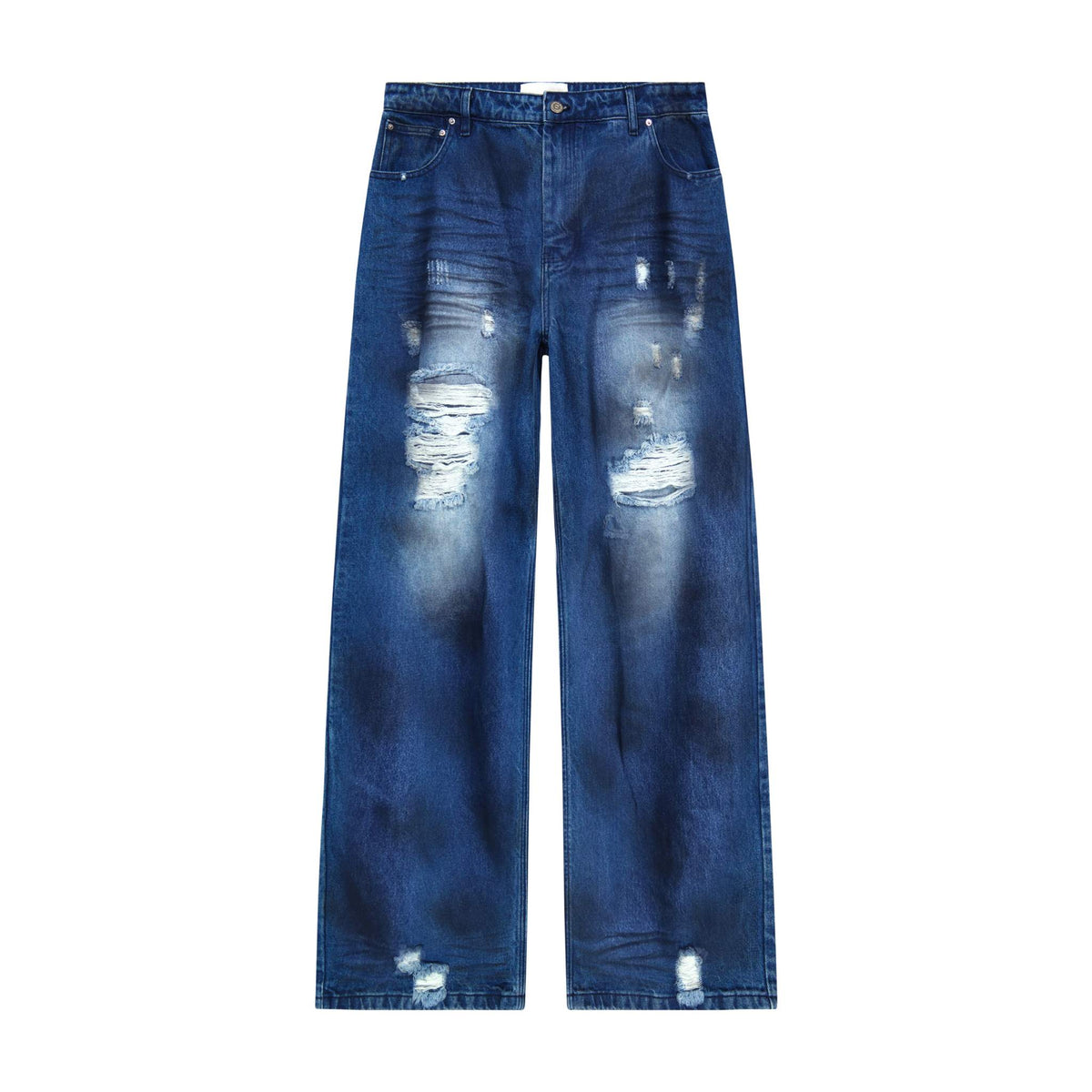 Outlaw Wide-Leg Distressed Jeans
