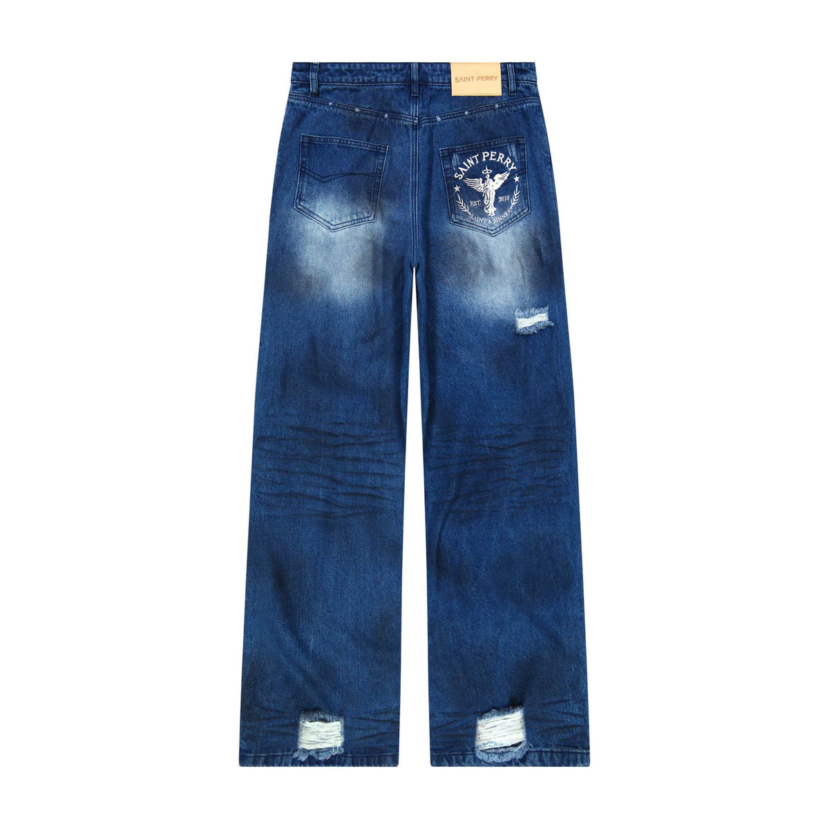 Outlaw Wide-Leg Distressed Jeans