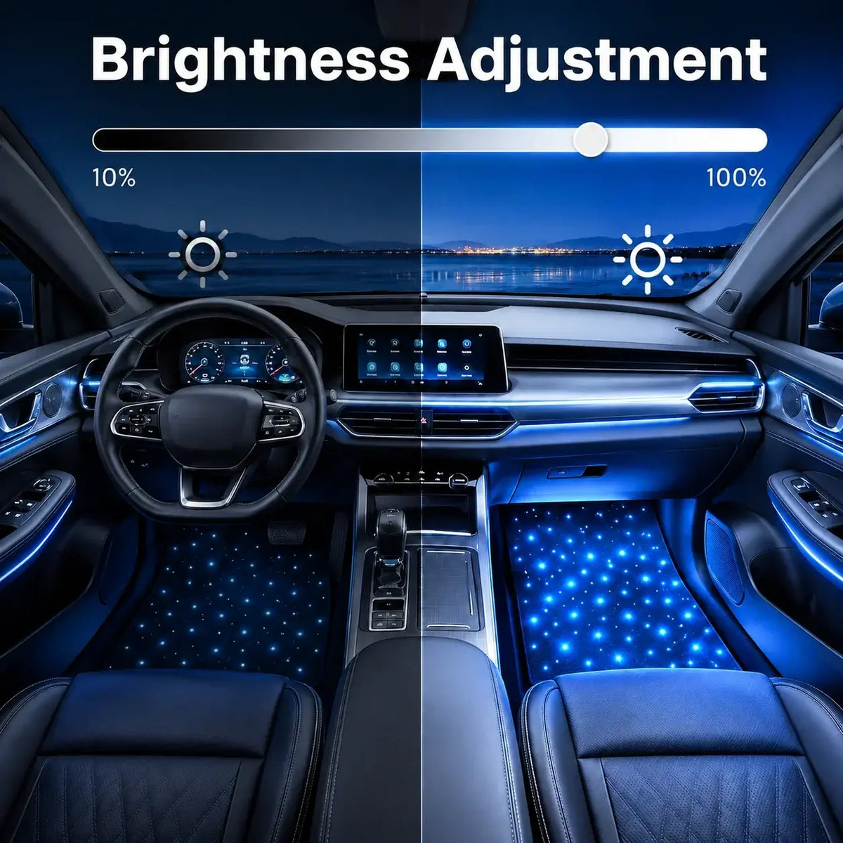 RGB Fiber Optic LED Car Floor Mats