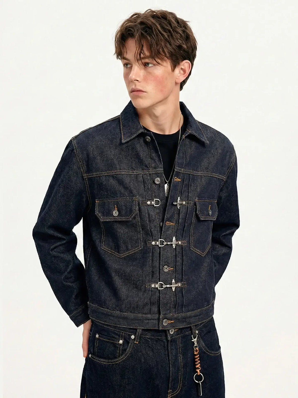 Men’s Dark Indigo Utility Denim Jacket