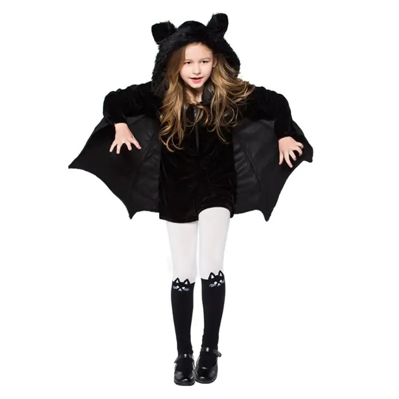 Girls Black Bat Halloween Costume