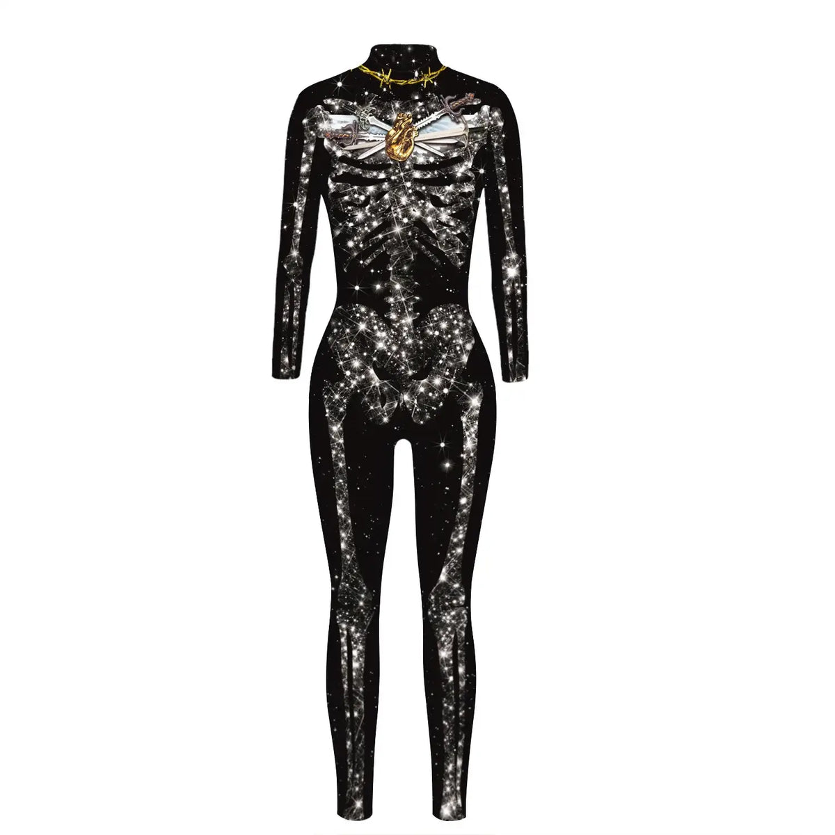 Halloween Skeleton Print Jumpsuit