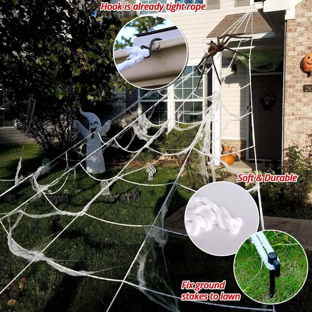 200" Halloween Spider Web with 59" Giant Spider