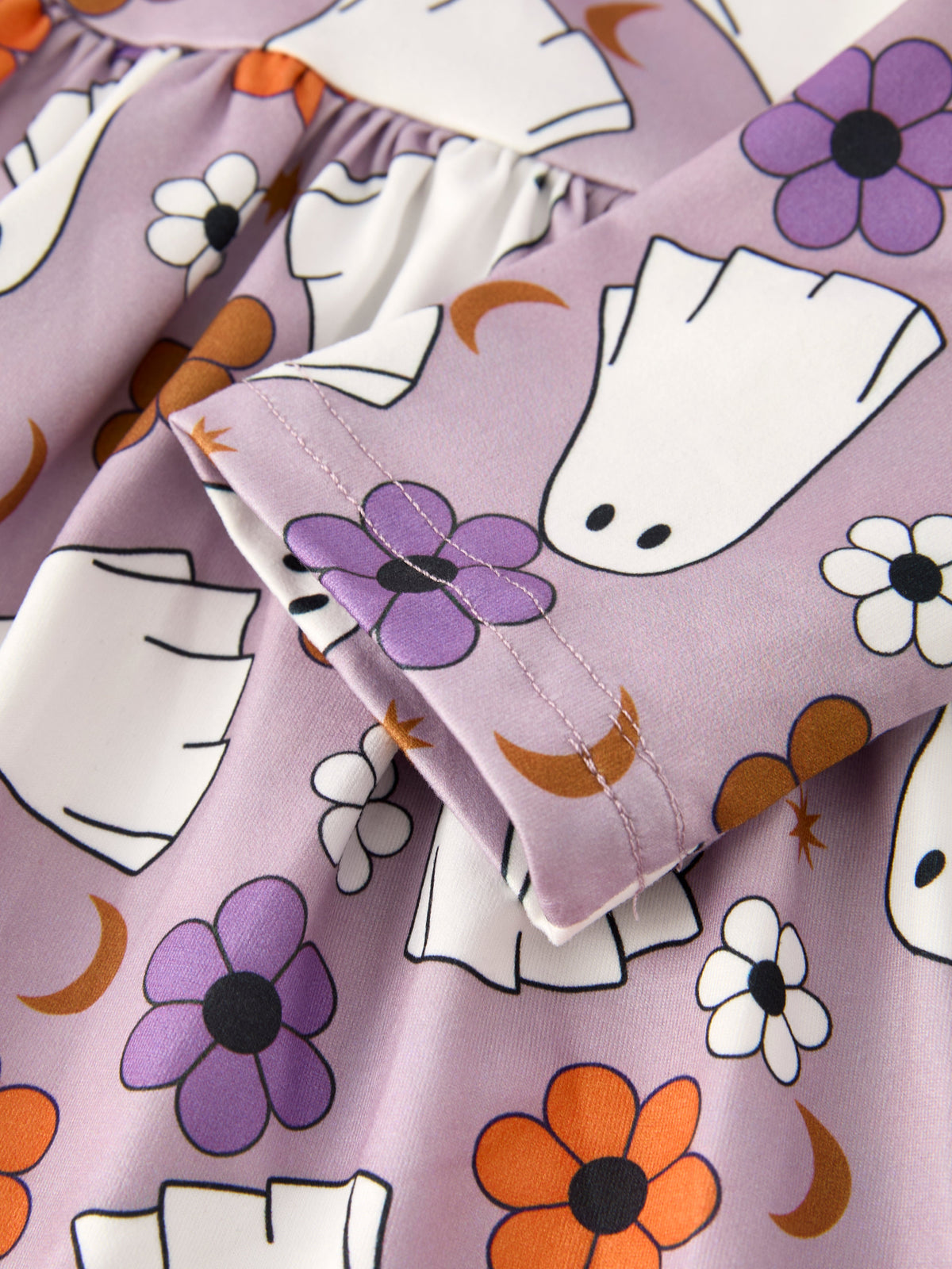 Girls 2-Piece Halloween Ghost & Stripe Dress Set
