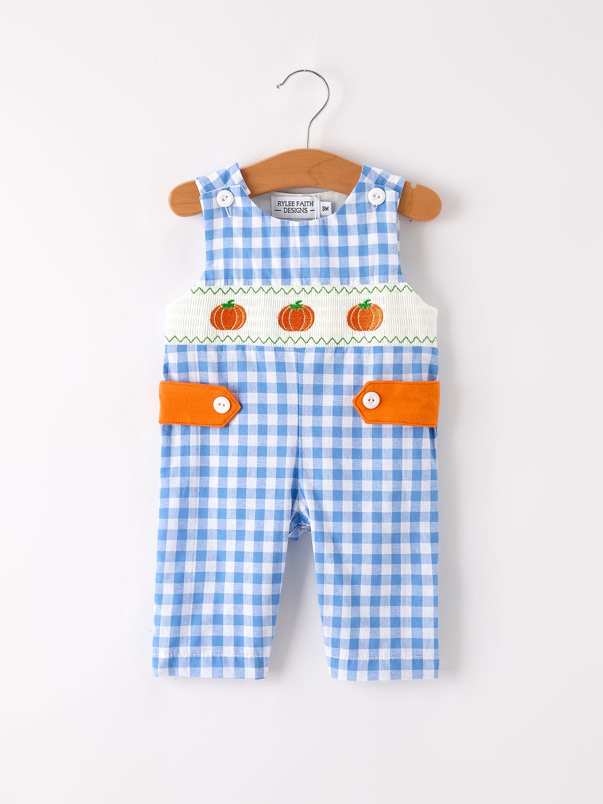 Baby Boys Fall Pumpkin Smocked Romper