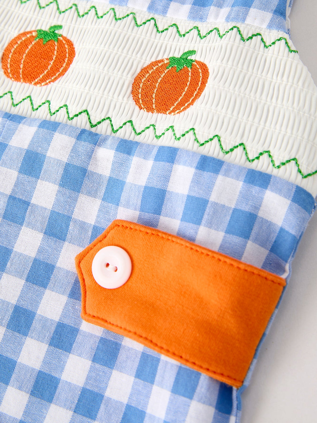 Baby Boys Fall Pumpkin Smocked Romper
