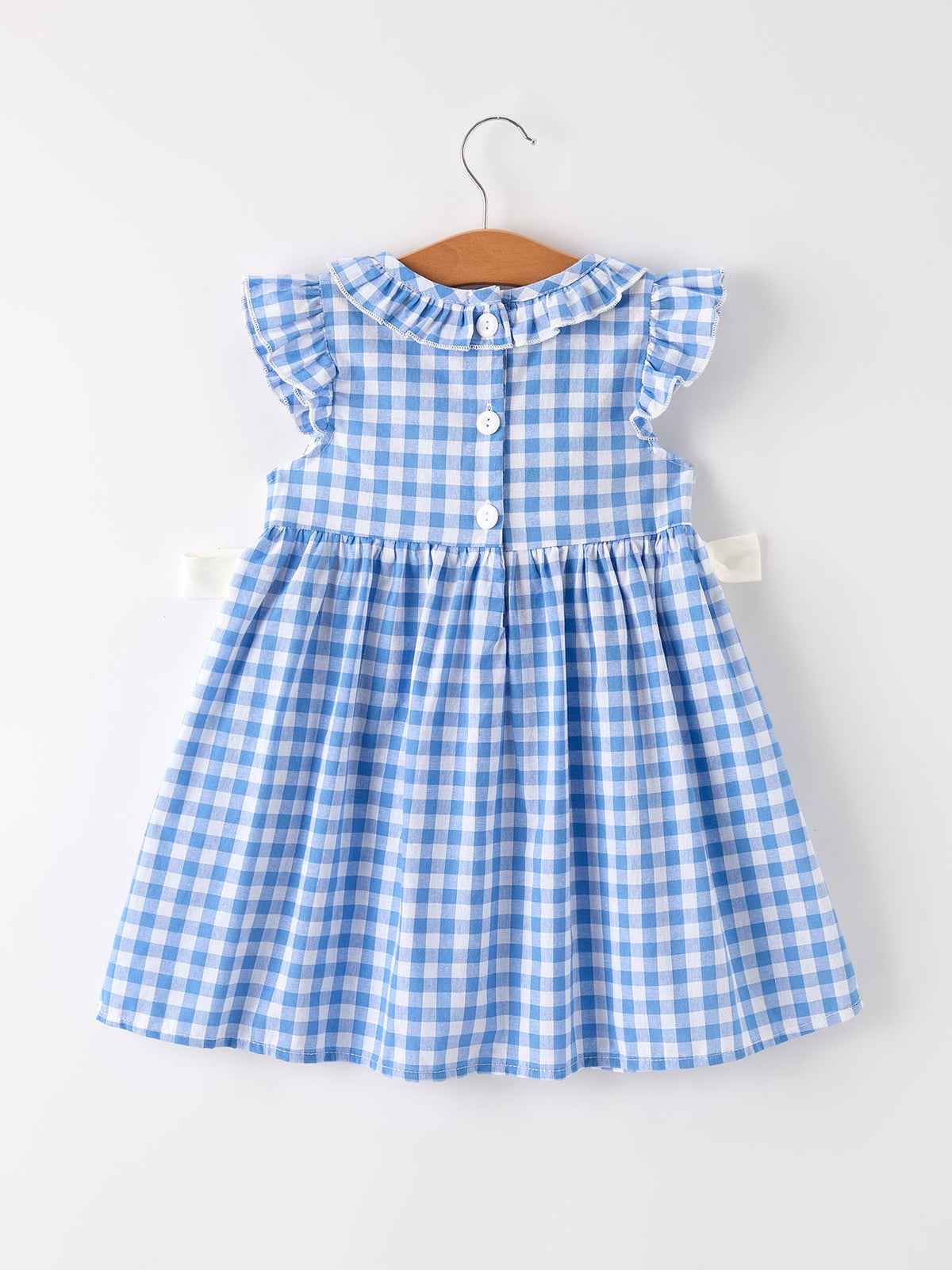 Girls Blue Pumpkin Smocked Fall Dress