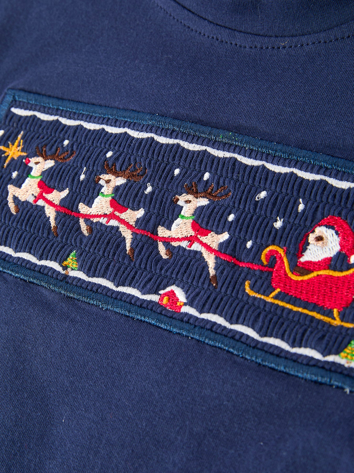 Boys Christmas Santa Sleigh Top & Plaid Pants Set