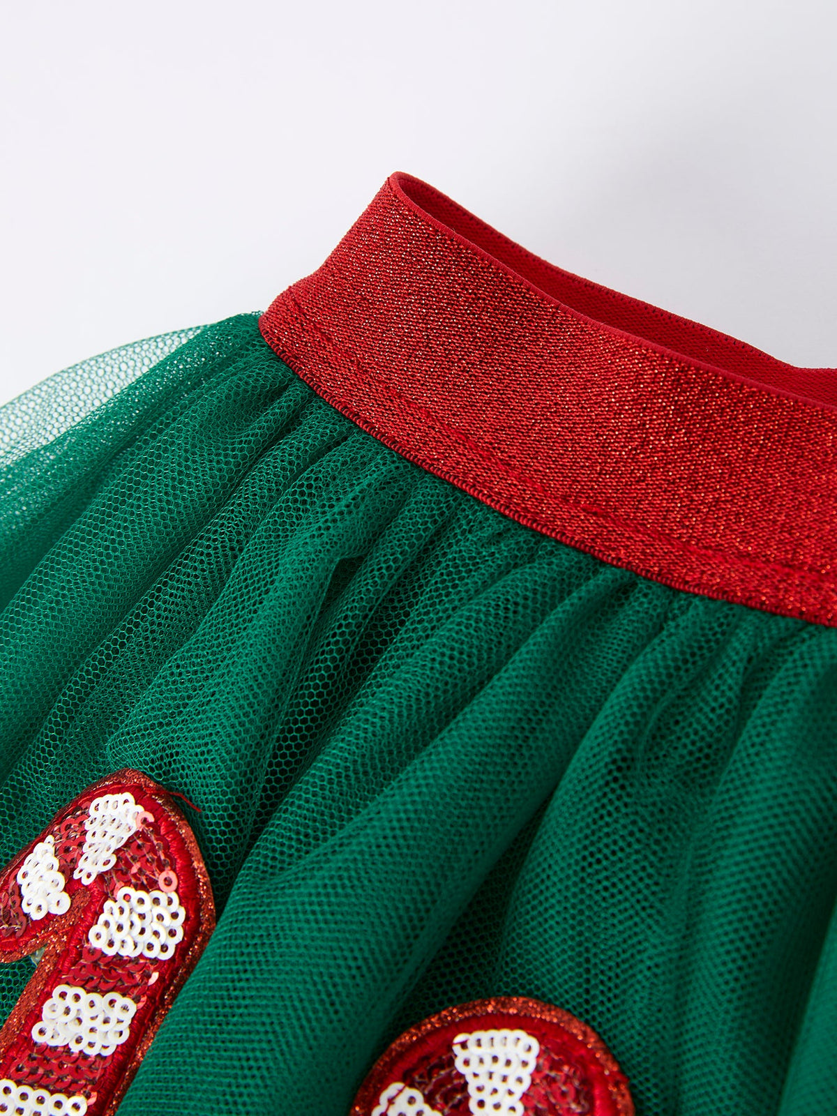 Christmas Candy Cane Sequin Tulle Skirt