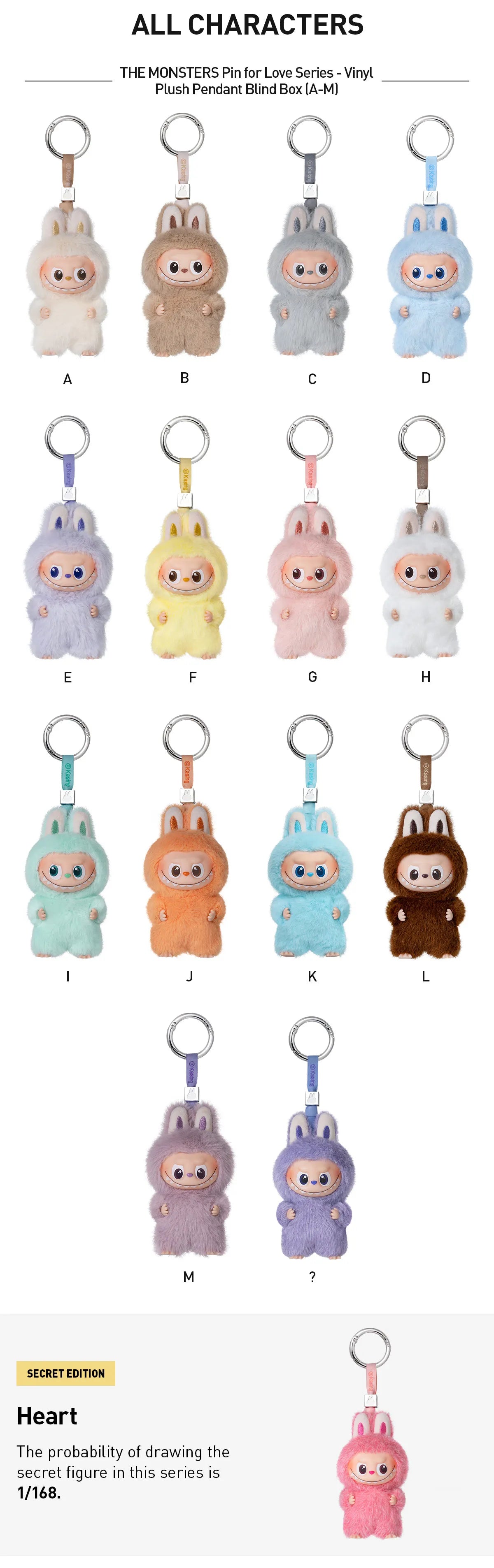 POP MART Labubu The Monsters Pin for Love Series (A–M)