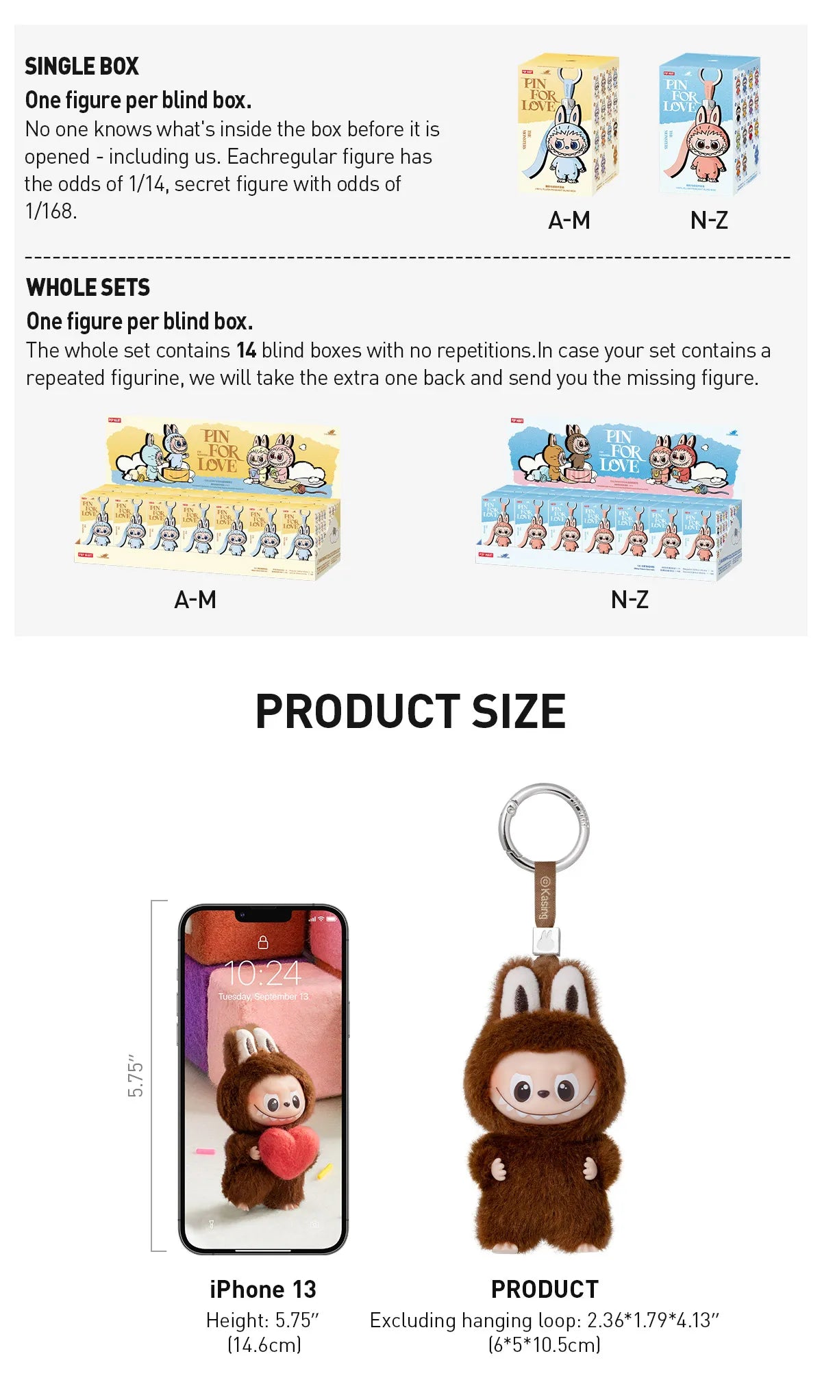 POP MART Labubu The Monsters Pin for Love Series (A–M)