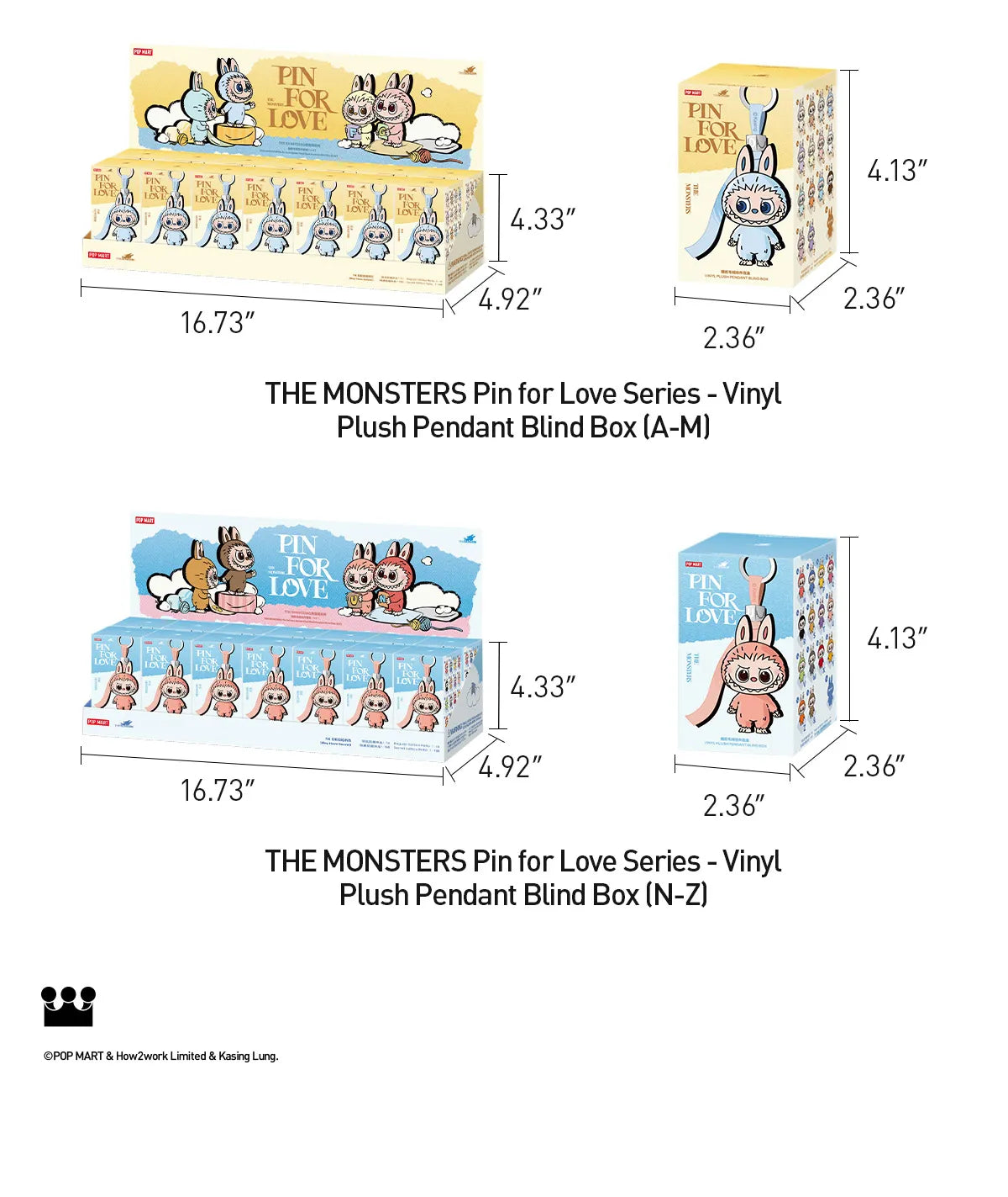 POP MART Labubu The Monsters Pin for Love Series (A–M)