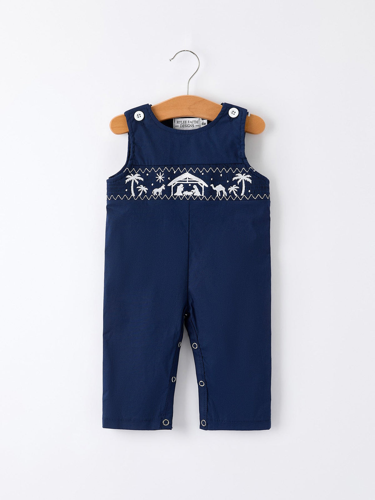 Baby Boys Christmas Nativity Smocked Romper