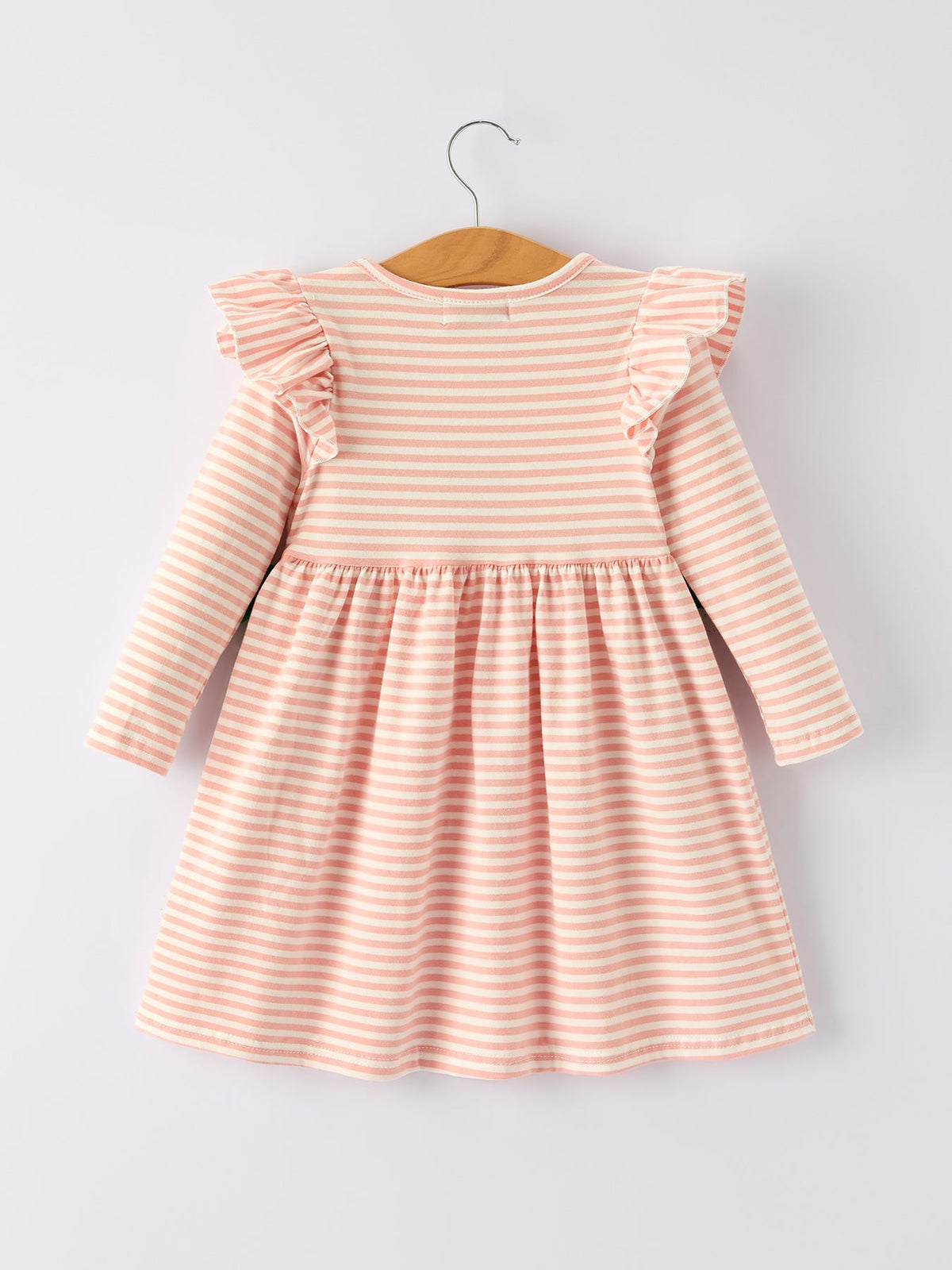 Girls Christmas Tree Smocked Stripe Dress