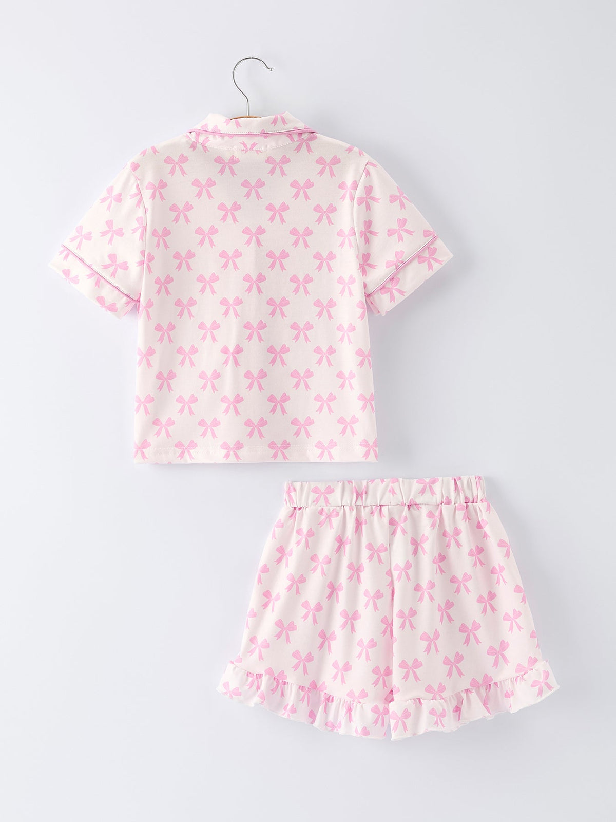 Mommy & Me Pink Bow Ruffle Pajama Set
