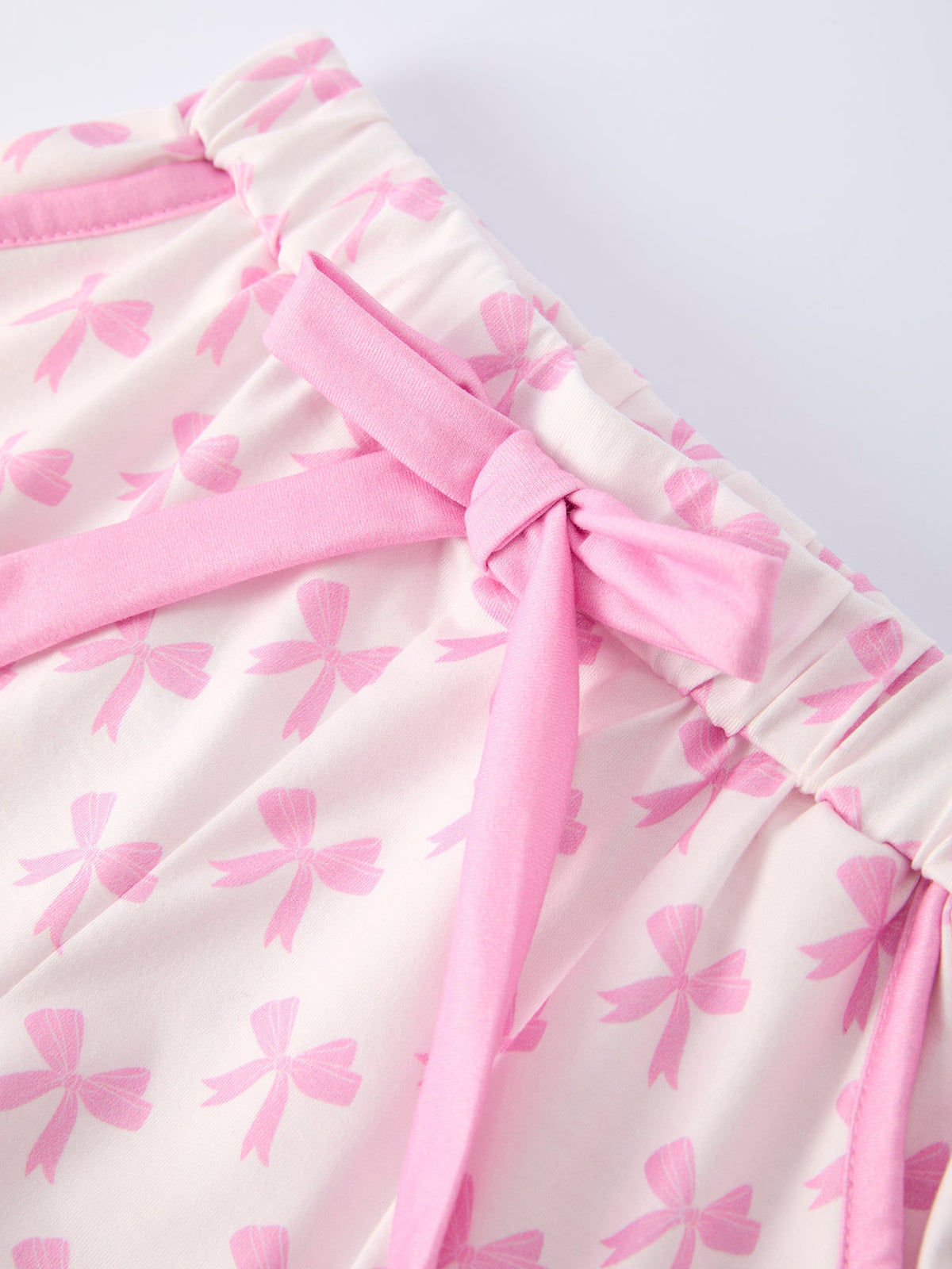 Mommy & Me Pink Bow Ruffle Pajama Set