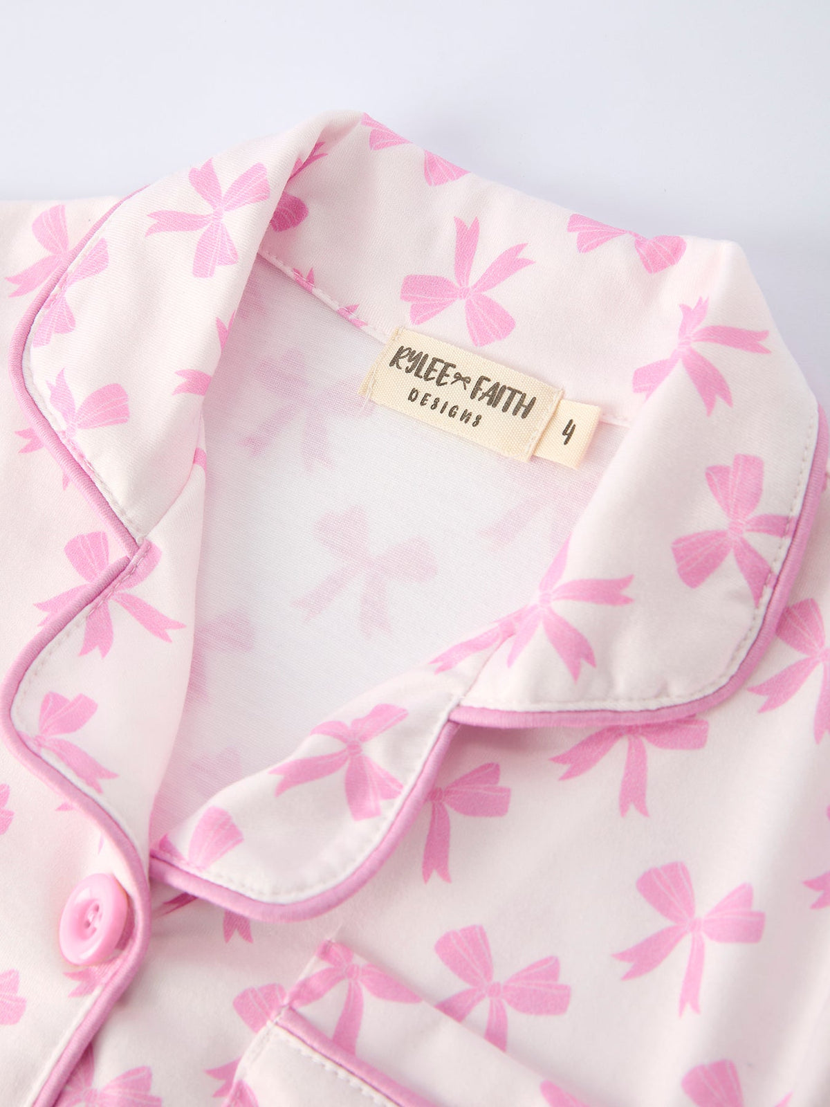 Mommy & Me Pink Bow Ruffle Pajama Set
