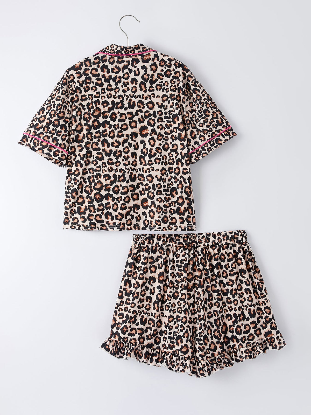 Mommy & Me Leopard Print Ruffle Pajama Set