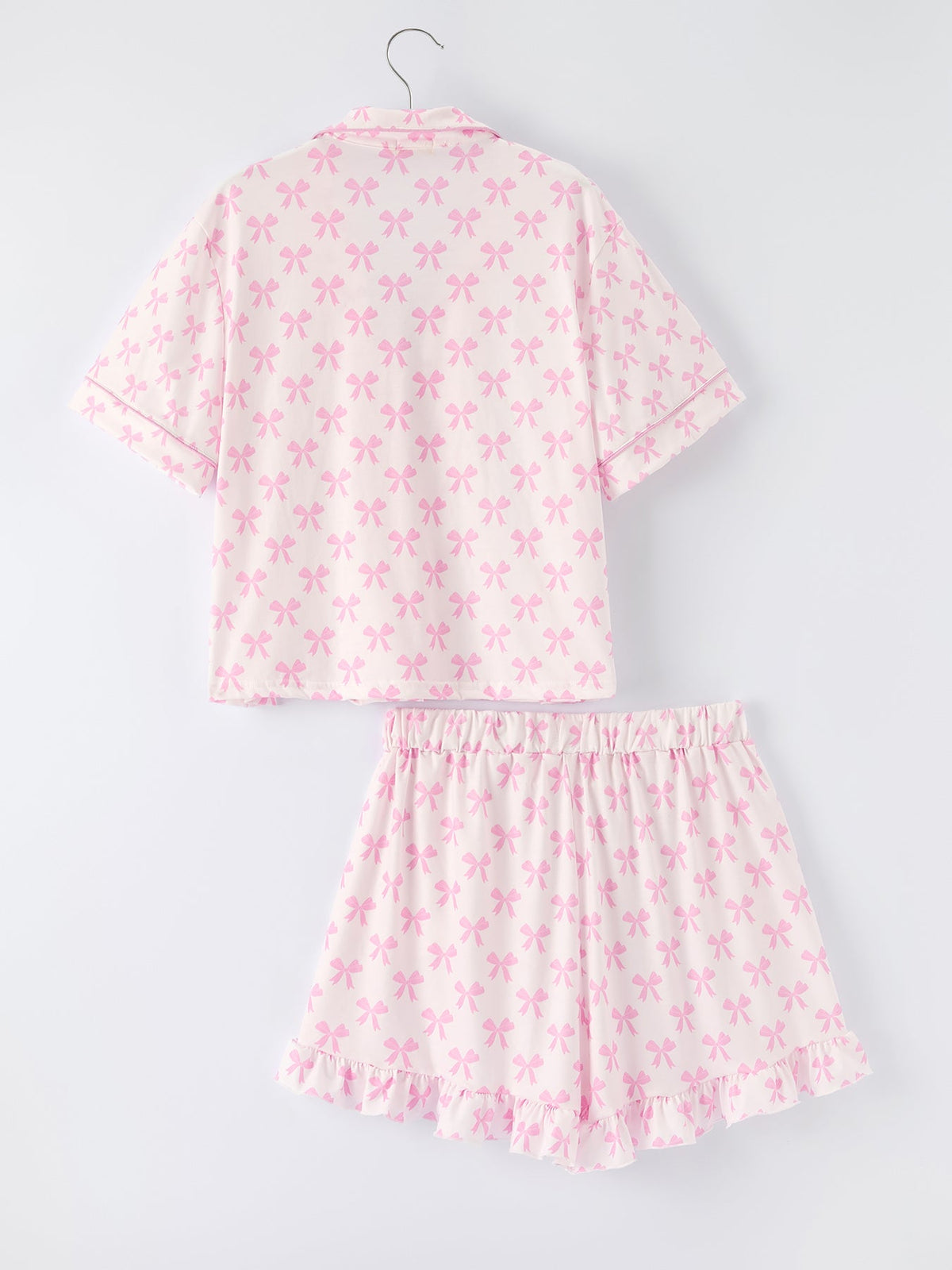 Mommy & Me Pink Bow Ruffle Pajama Set