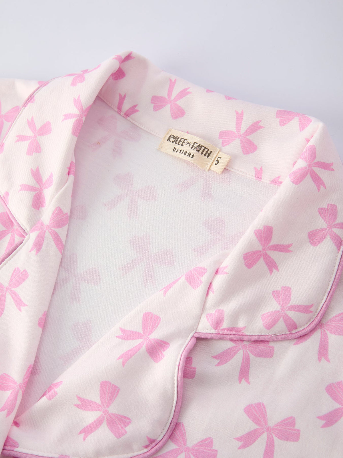 Mommy & Me Pink Bow Ruffle Pajama Set