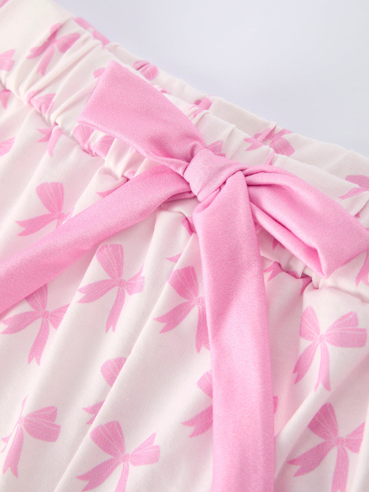 Mommy & Me Pink Bow Ruffle Pajama Set