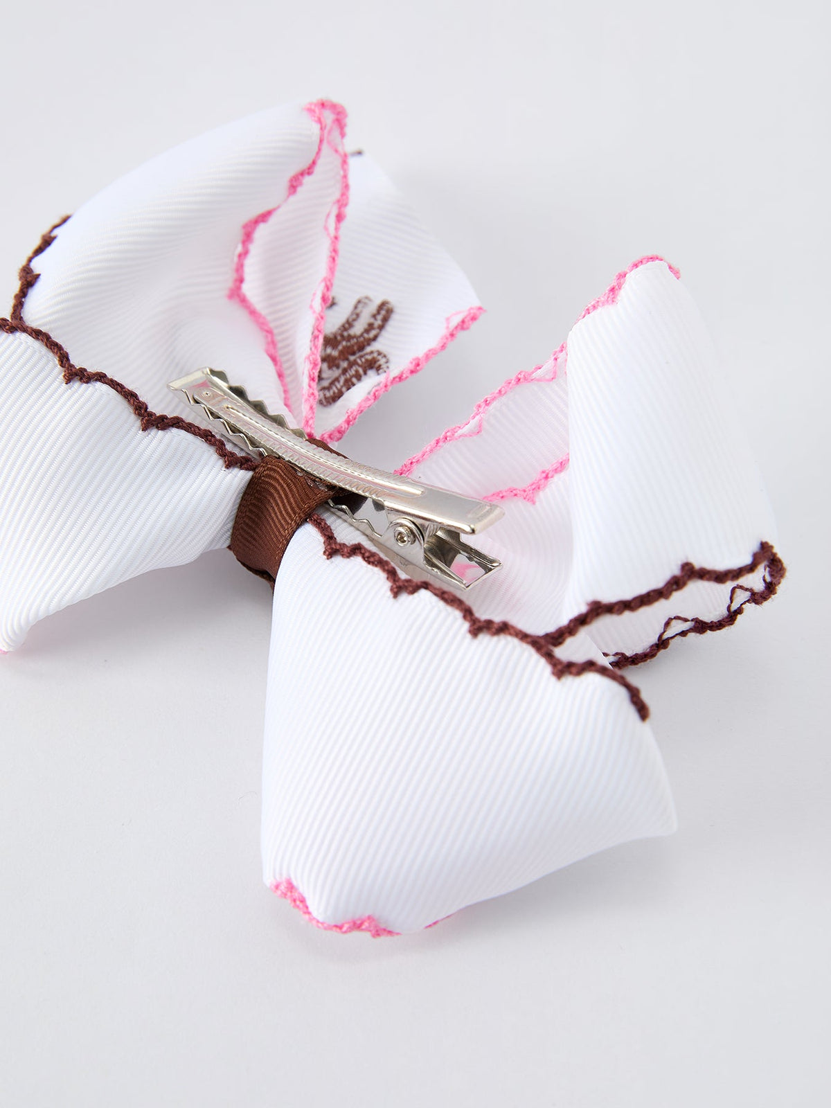 Girls Western Horse Embroidered Ruffle Hair Bow