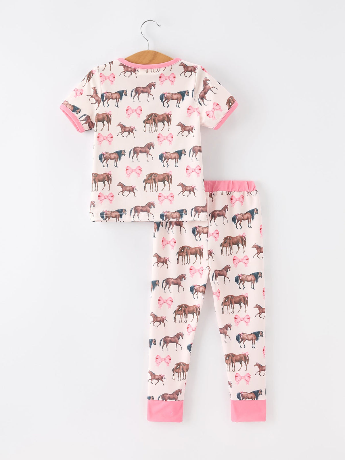 Girls Western Horse & Bow Pajama Set