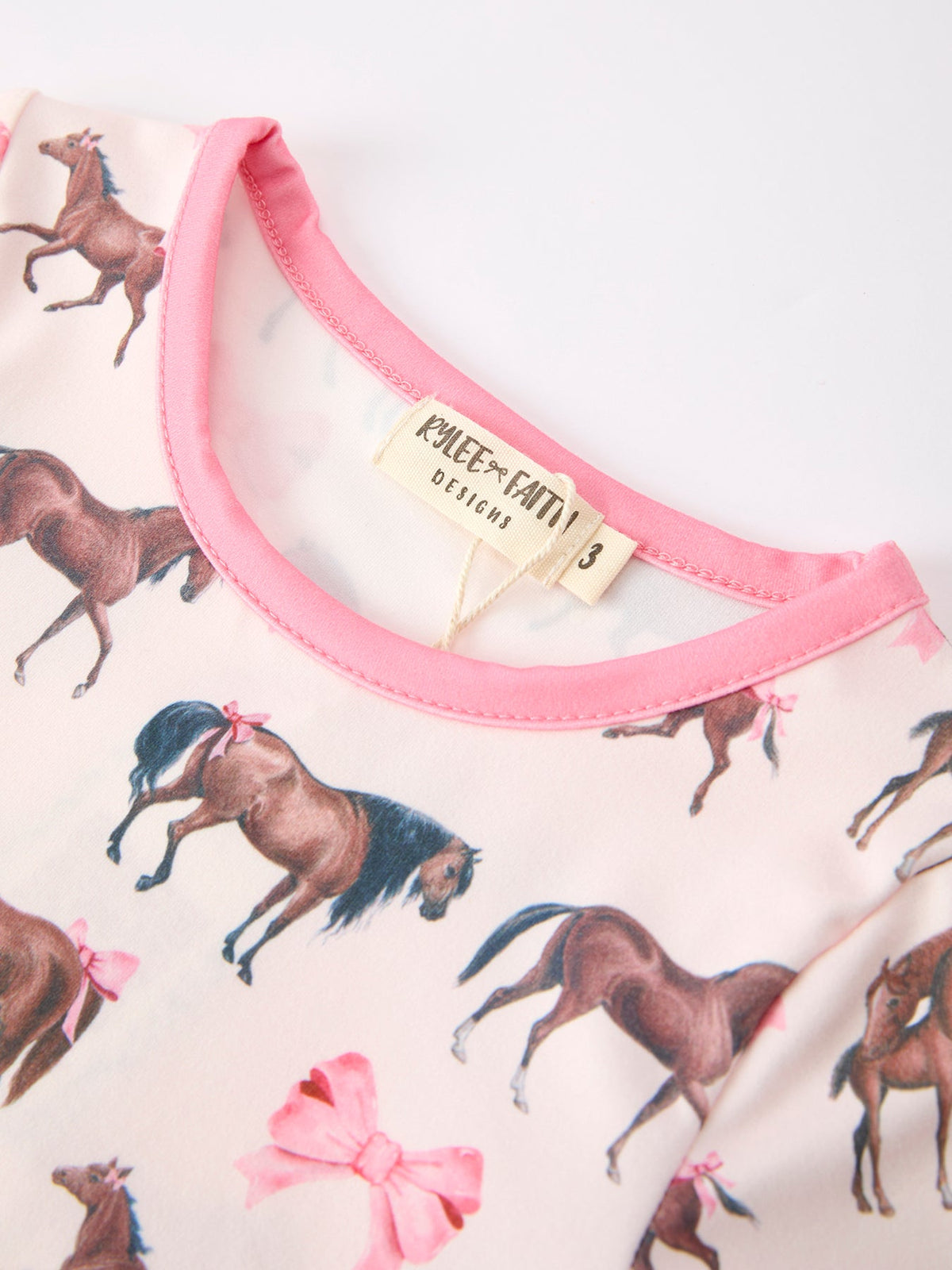 Girls Western Horse & Bow Pajama Set