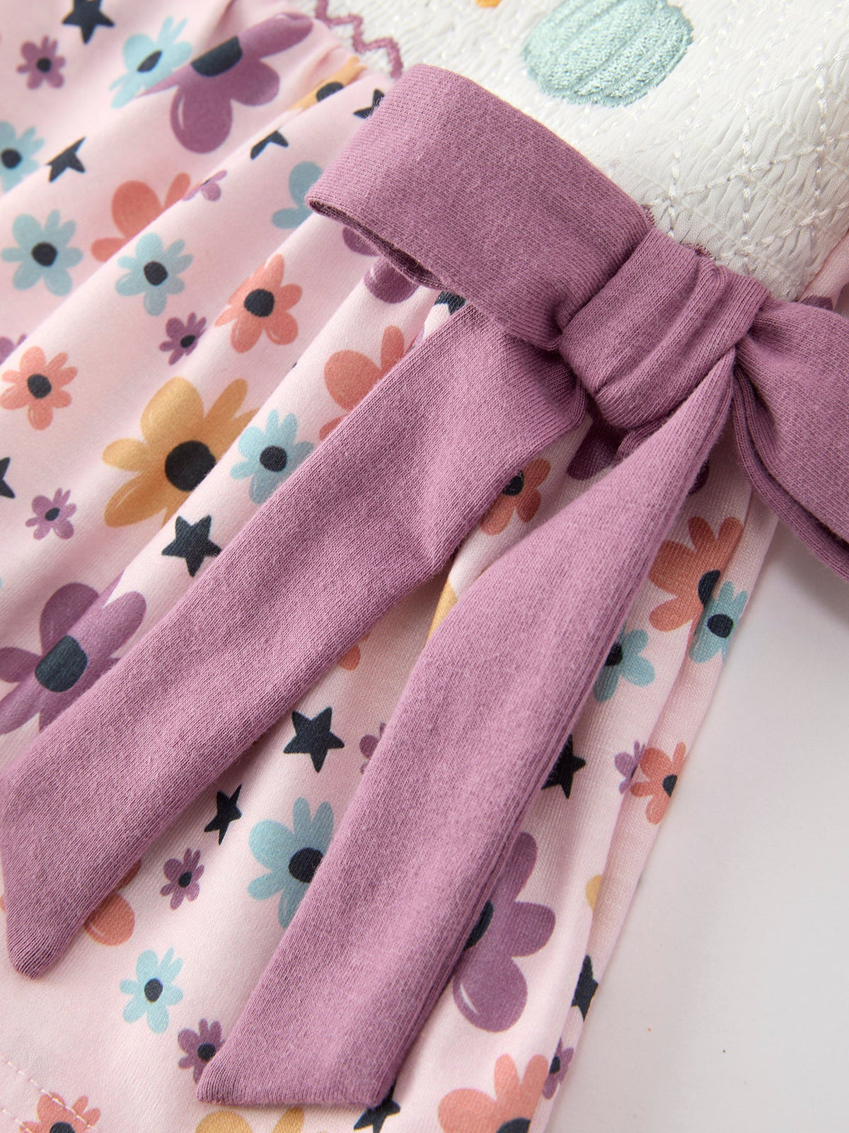 Girls Pumpkin Floral Bloomer Set