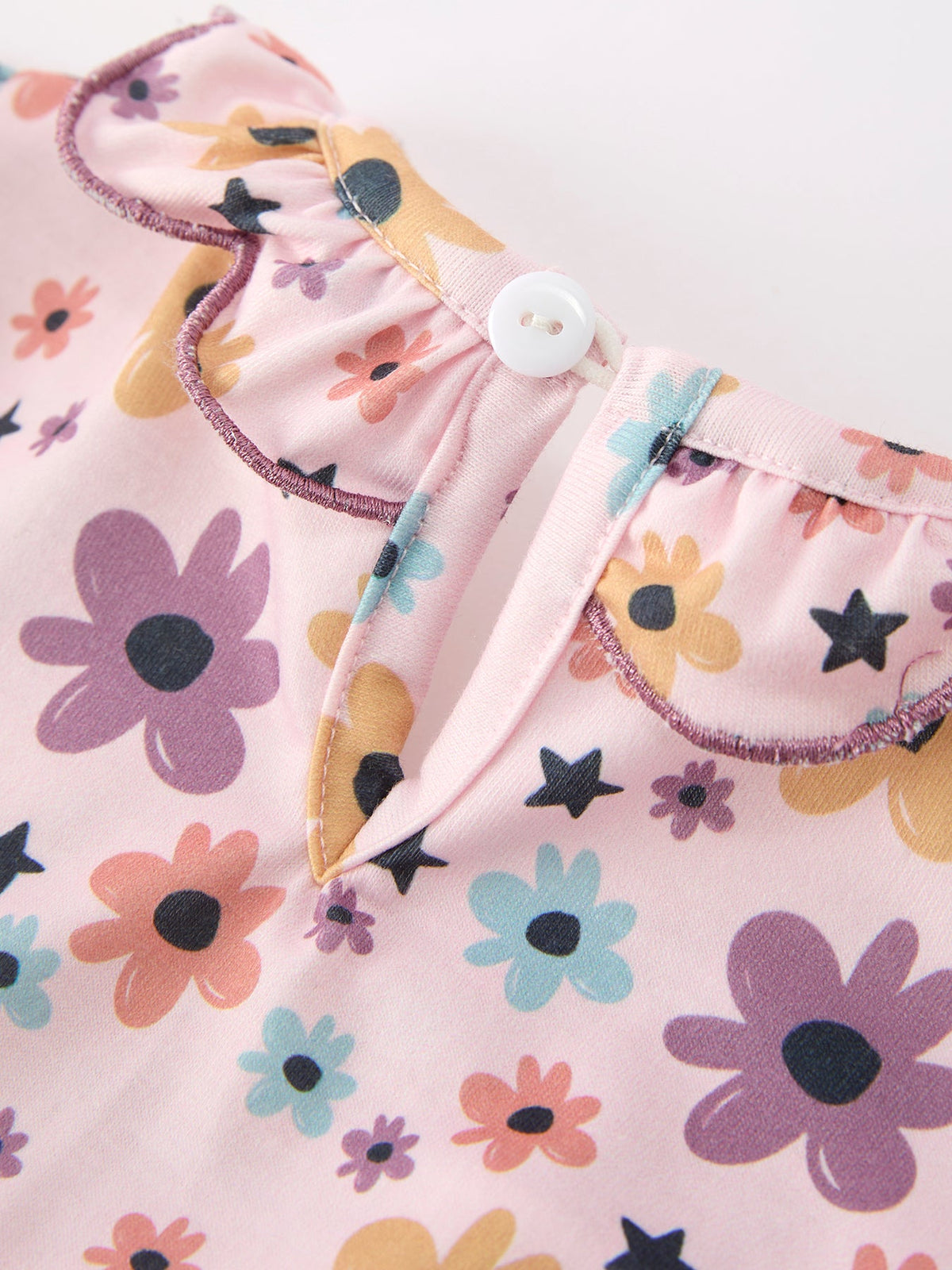 Girls Pumpkin Floral Bloomer Set