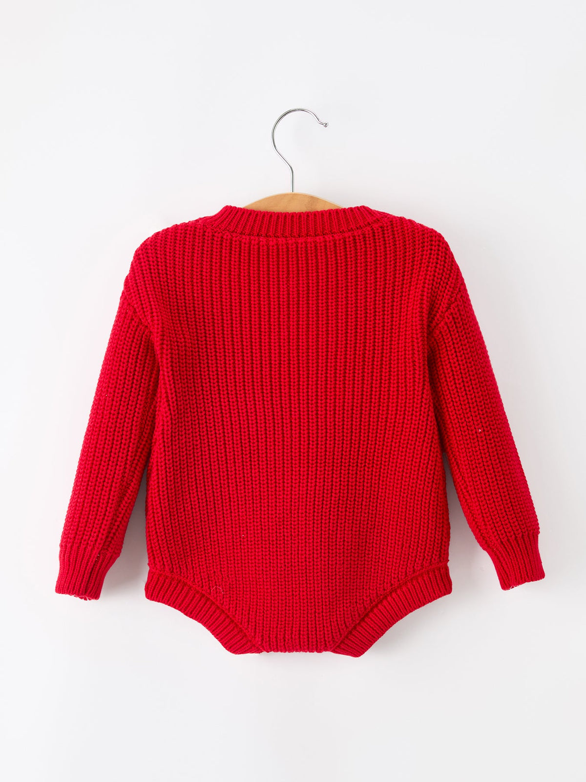 Baby Girls Red Christmas “Merry” Knit Romper