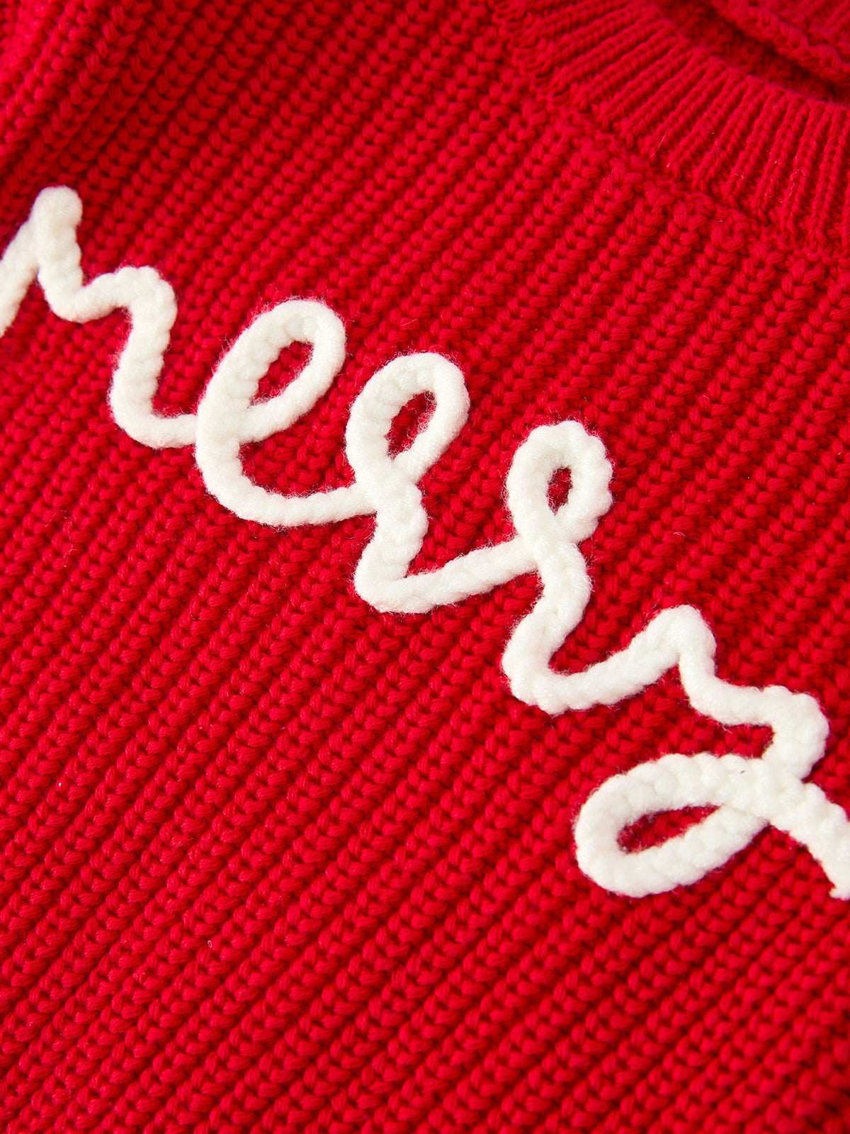 Baby Girls Red Christmas “Merry” Knit Romper