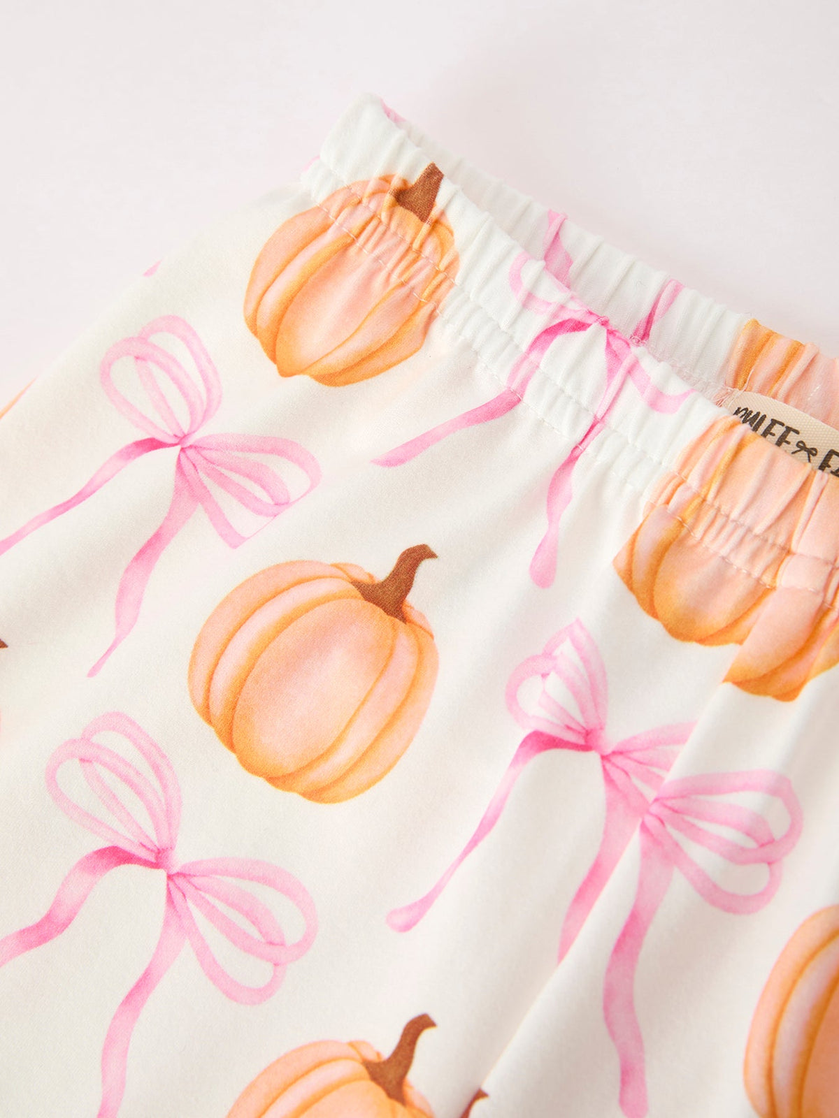 Girls Halloween Pumpkin Bow Pajama Set