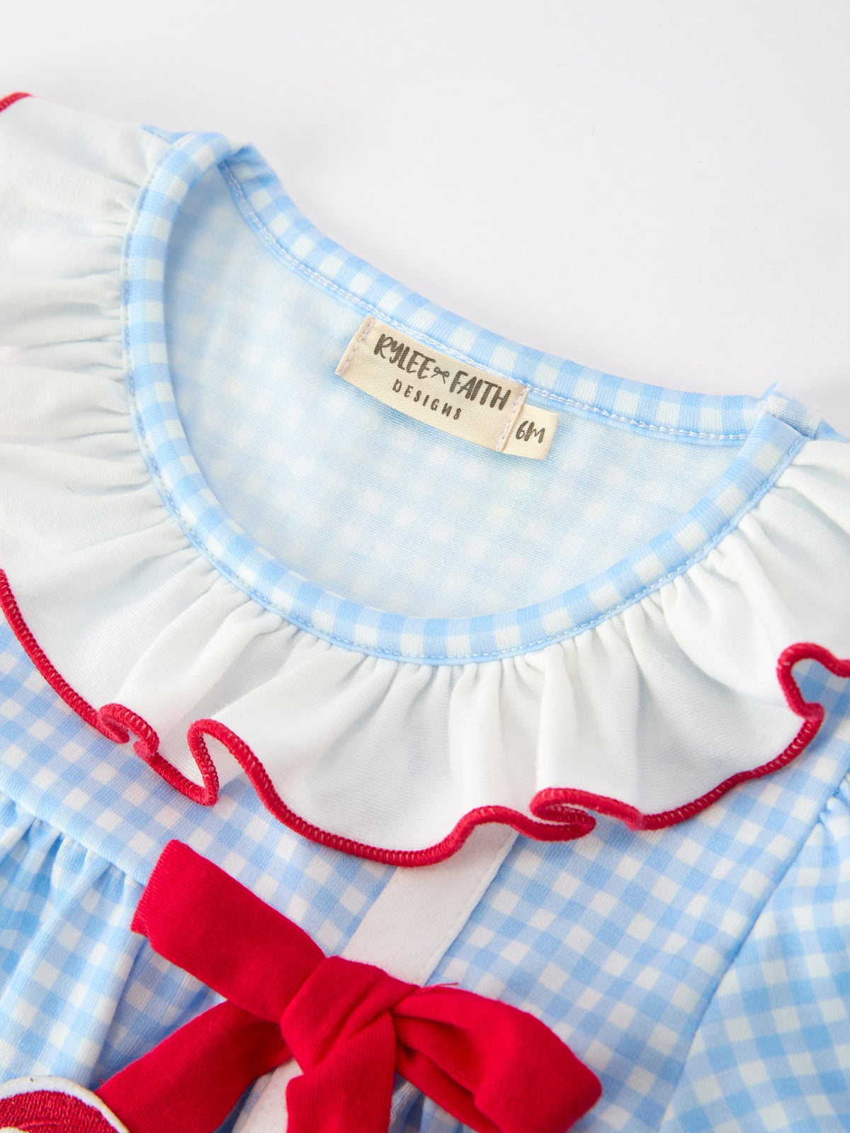 Girls Christmas Santa Bow Plaid Dress