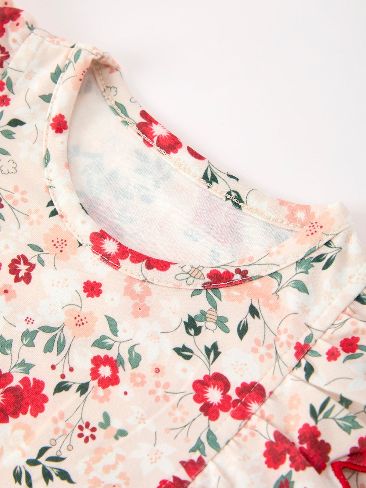 Girls Fall Floral Bow Twirl Dress