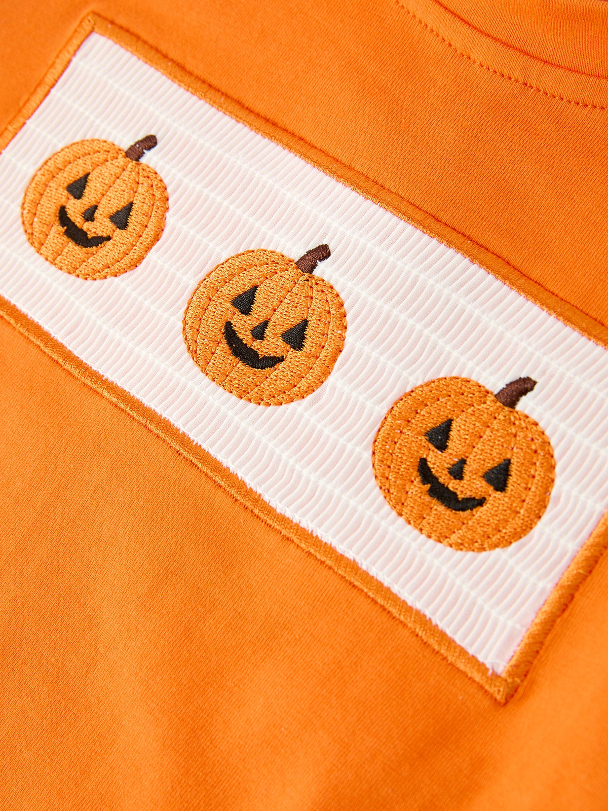 Boys Halloween Pumpkin Plaid Outfit Set