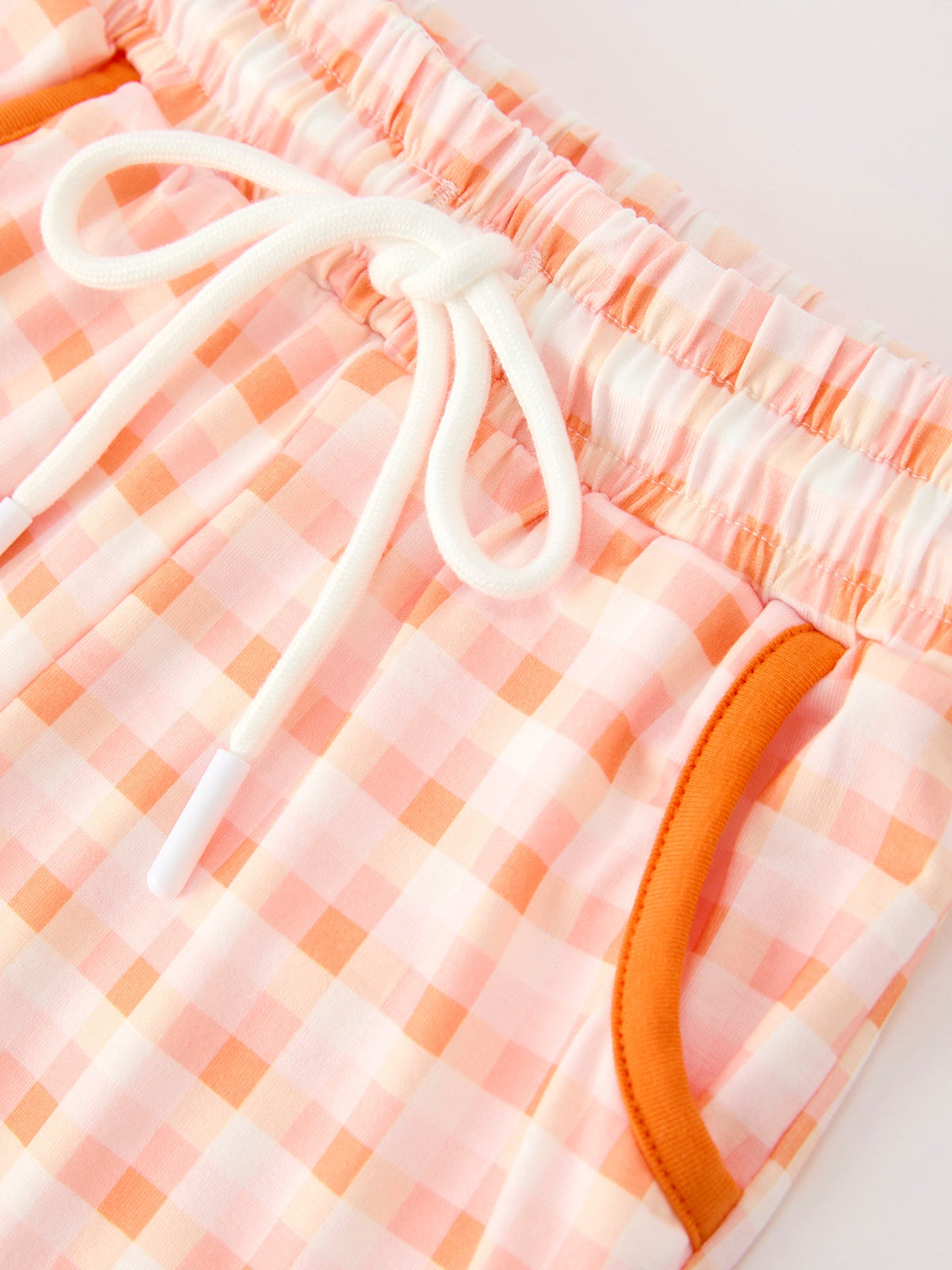 Boys Halloween Pumpkin Plaid Outfit Set
