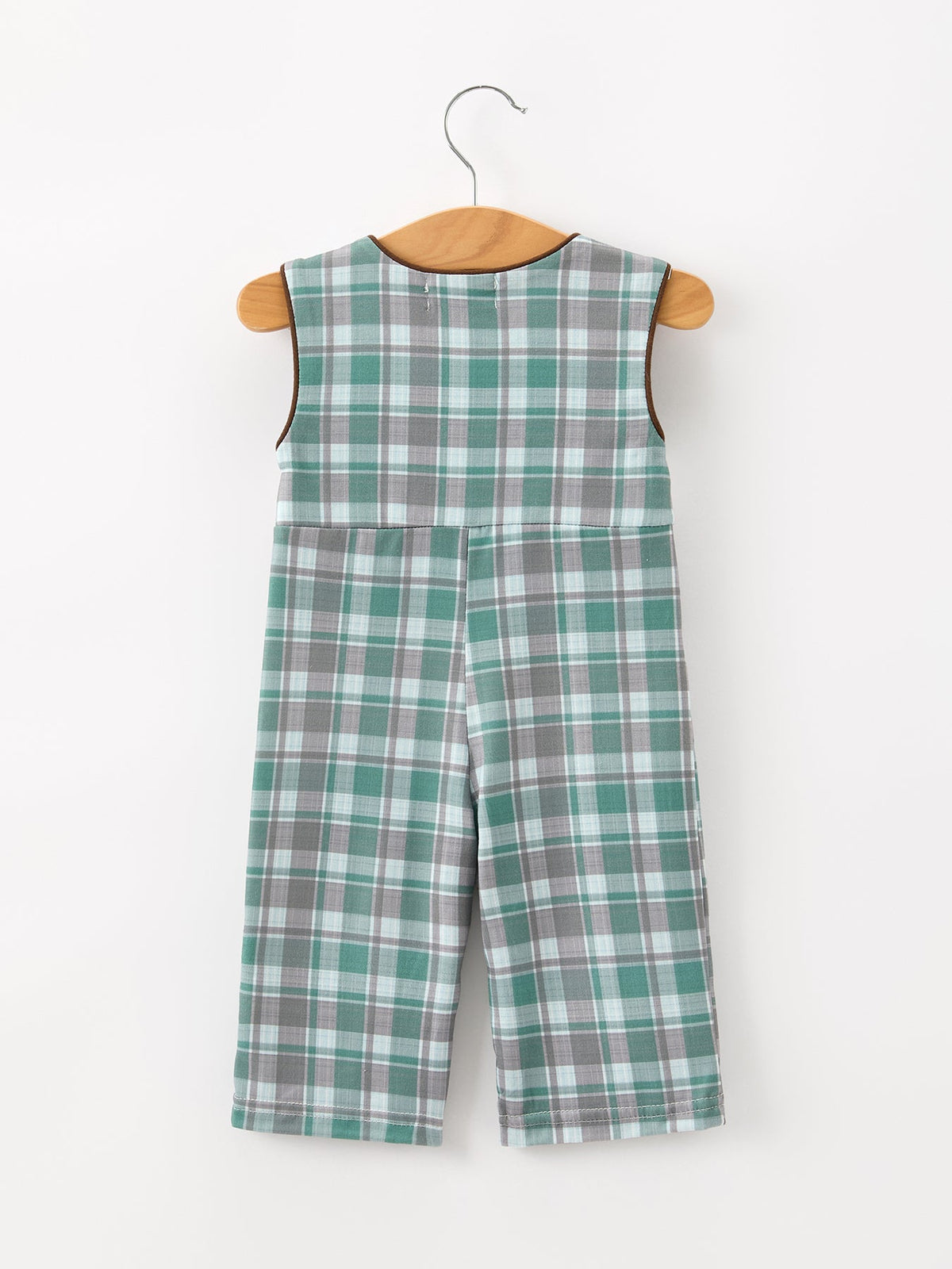 Baby Boys Plaid Moose Smocked JonJon Romper