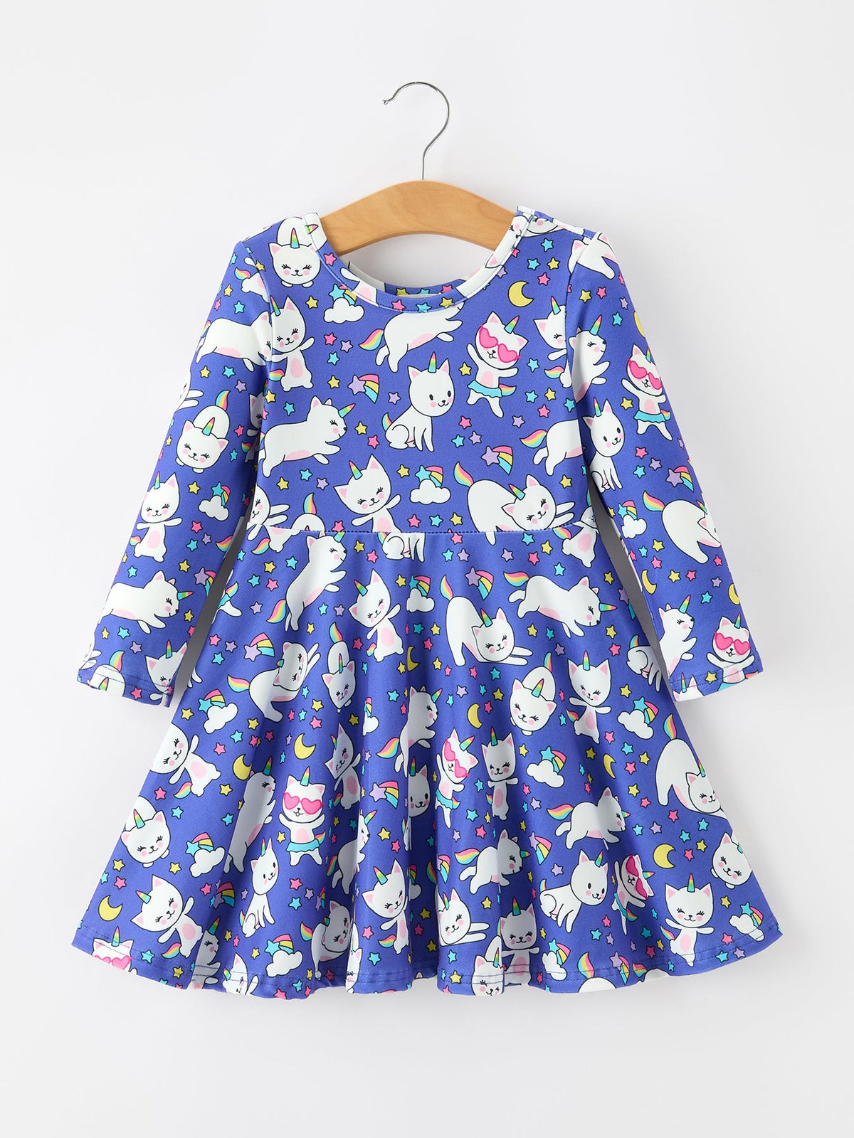 Ghost Cat Halloween Girls Twirl Dress
