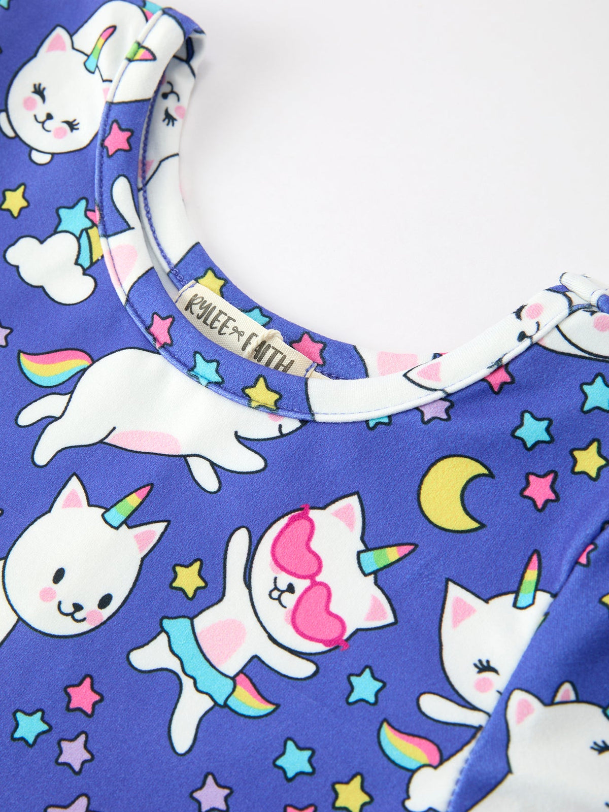 Ghost Cat Halloween Girls Twirl Dress