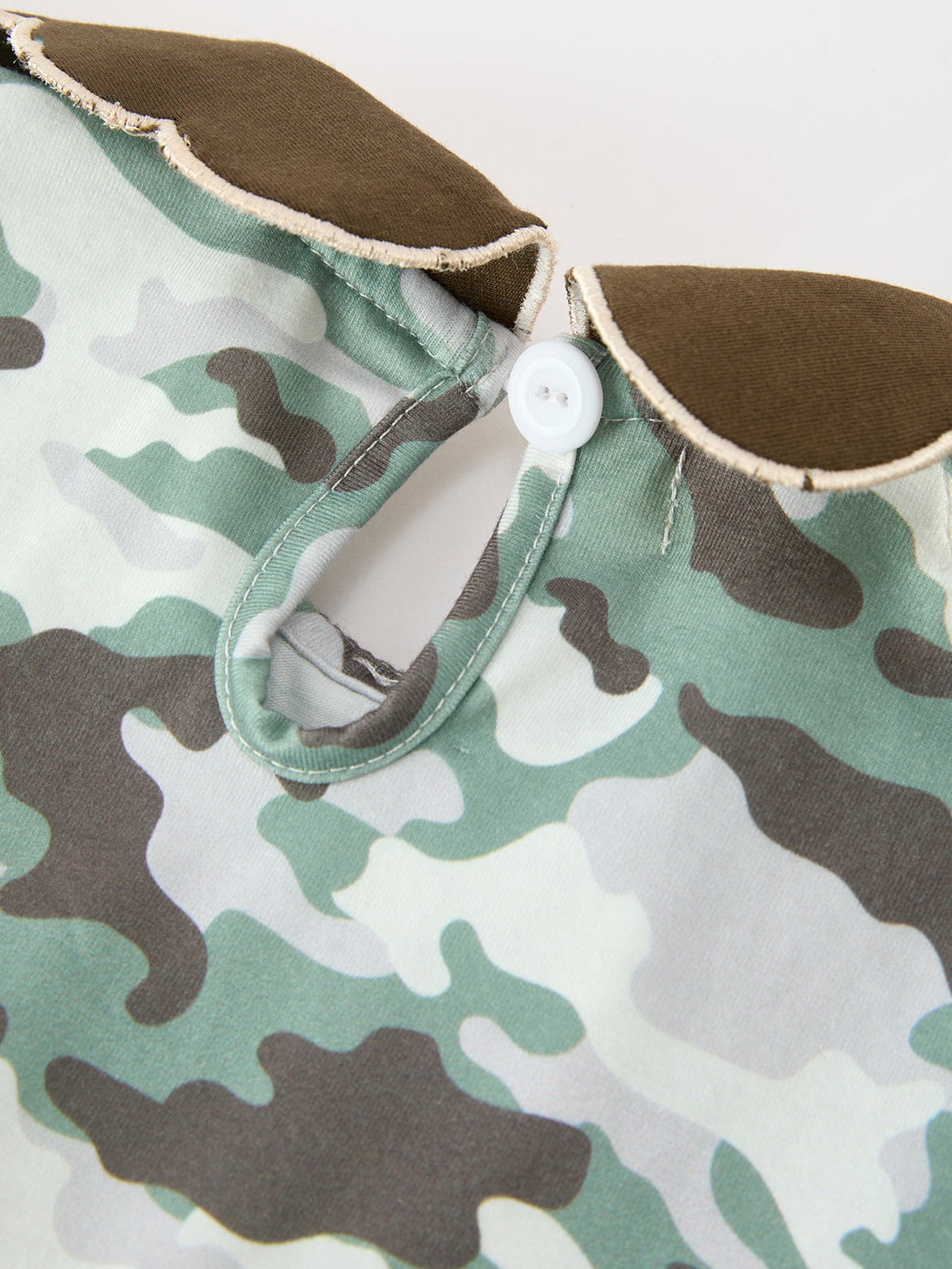 Girls Fall Camo Bow Puff Sleeve Twirl Dress