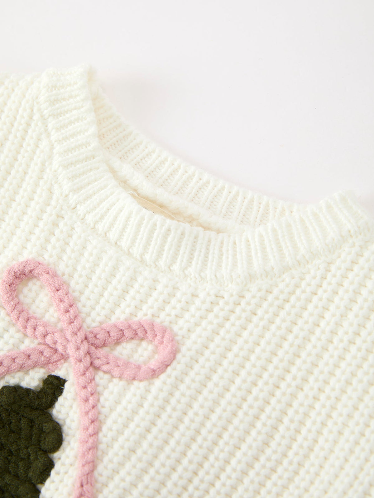 Baby Girls Christmas Tree Bow Knit Romper