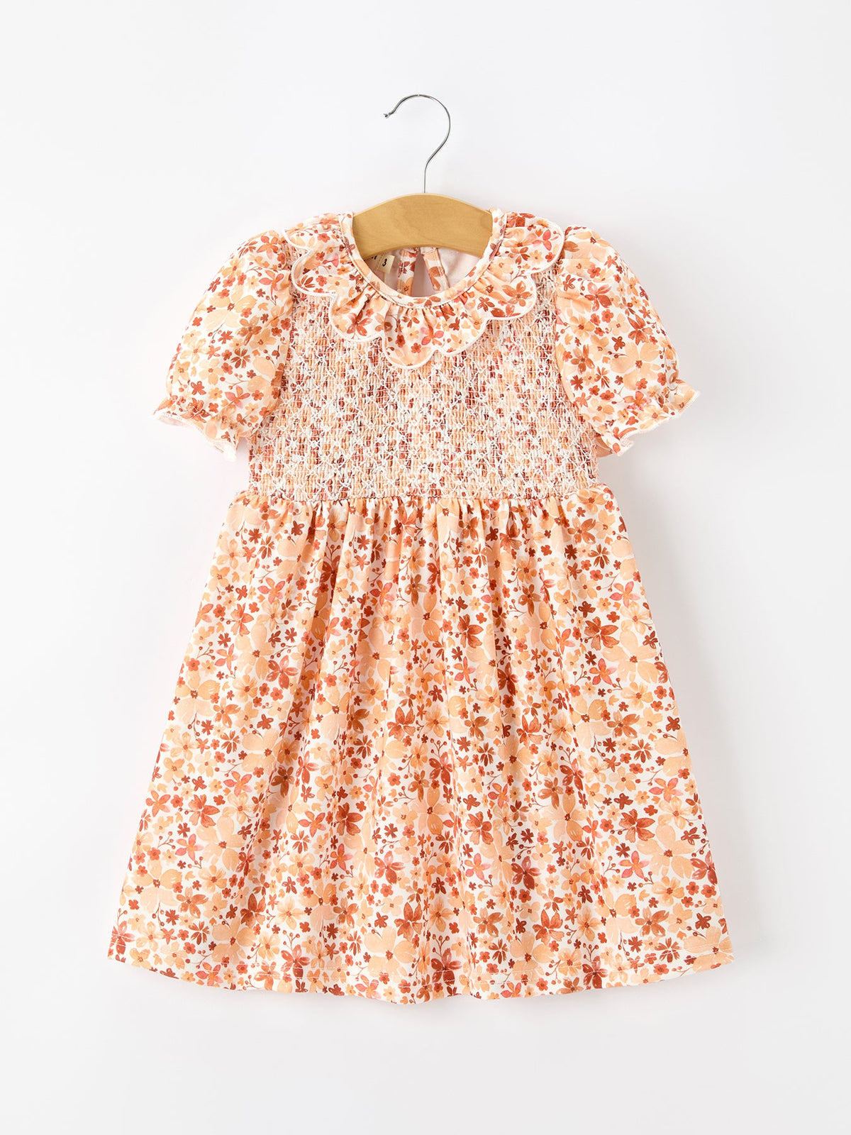 Rust Floral Girls Dress