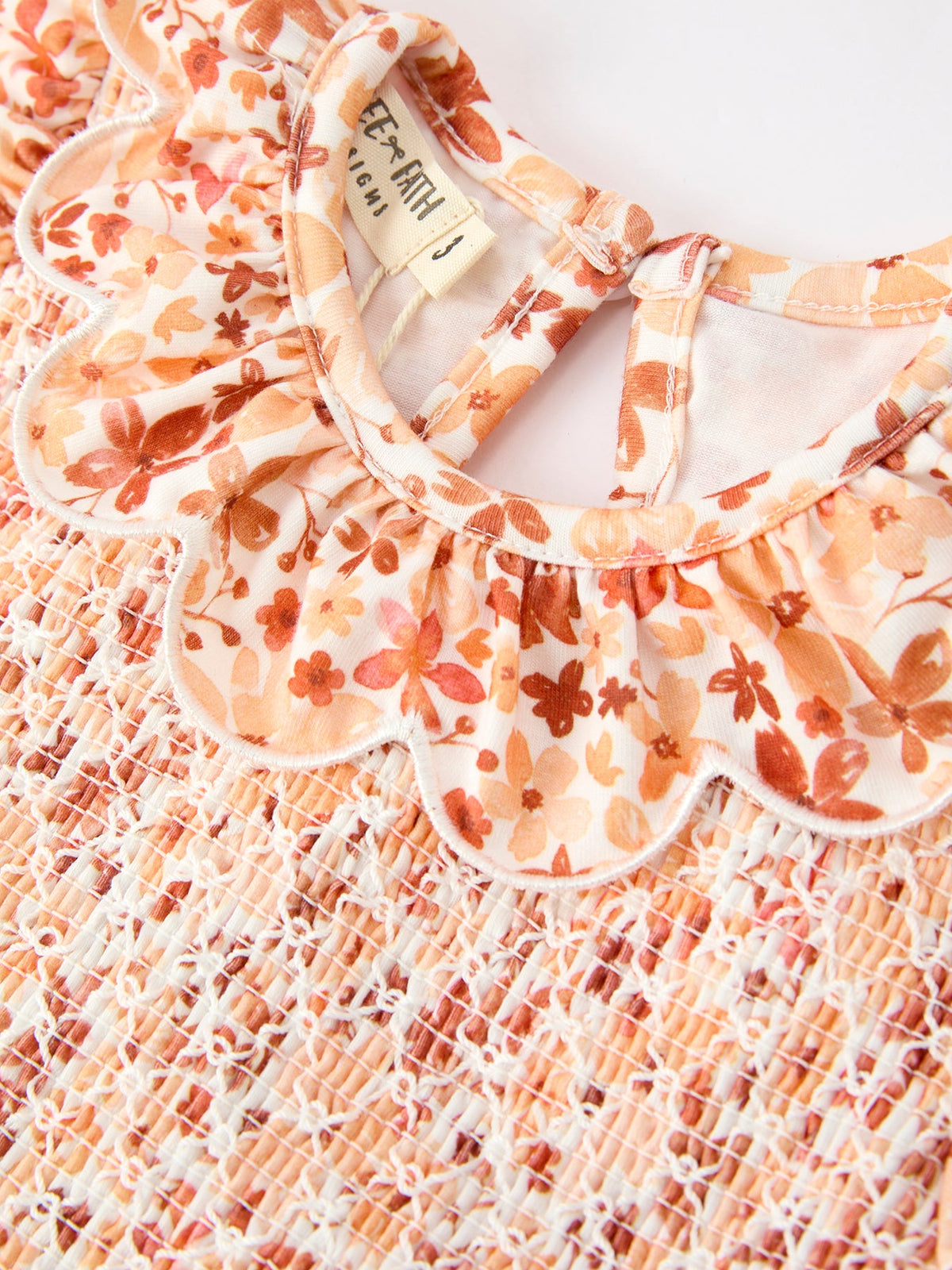 Rust Floral Girls Dress