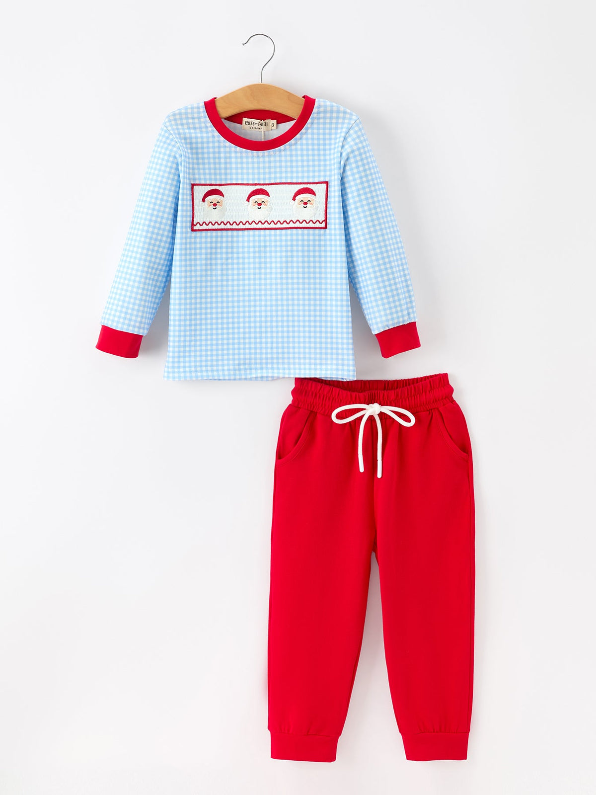 Boys Christmas Santa Smocked Top & Pants Set