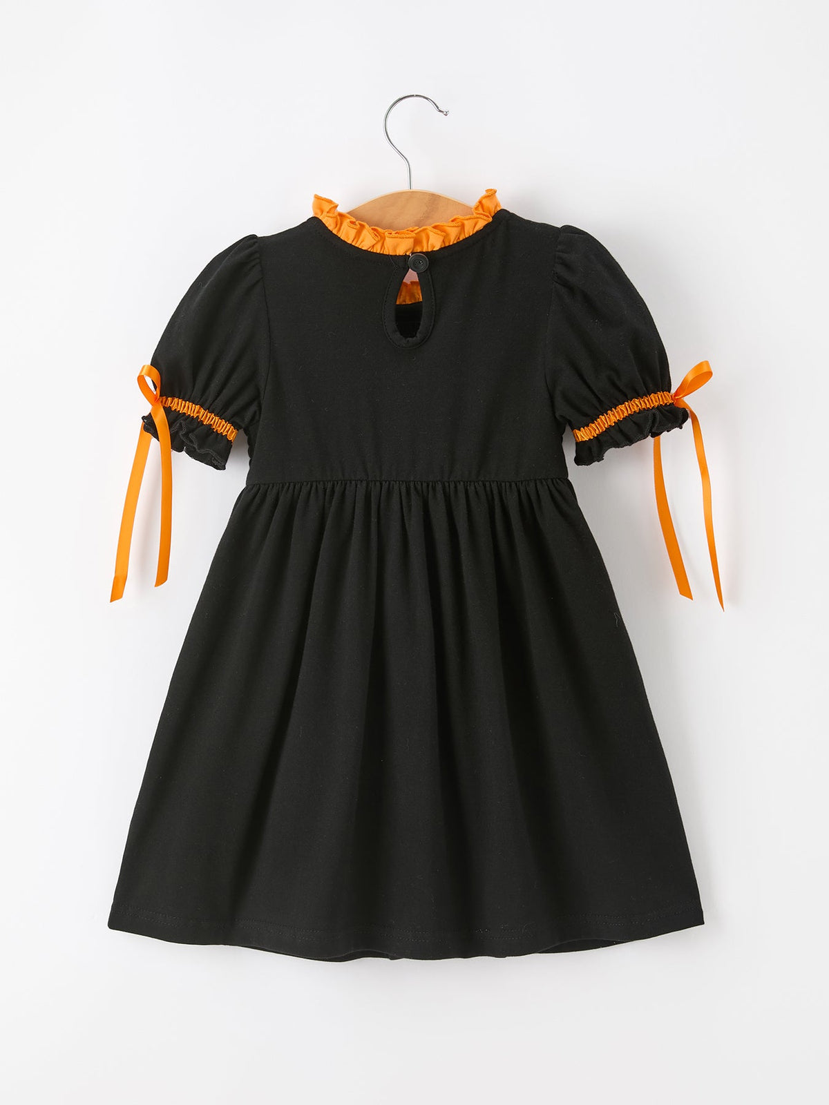 Girls Halloween Puppy Pumpkin Dress
