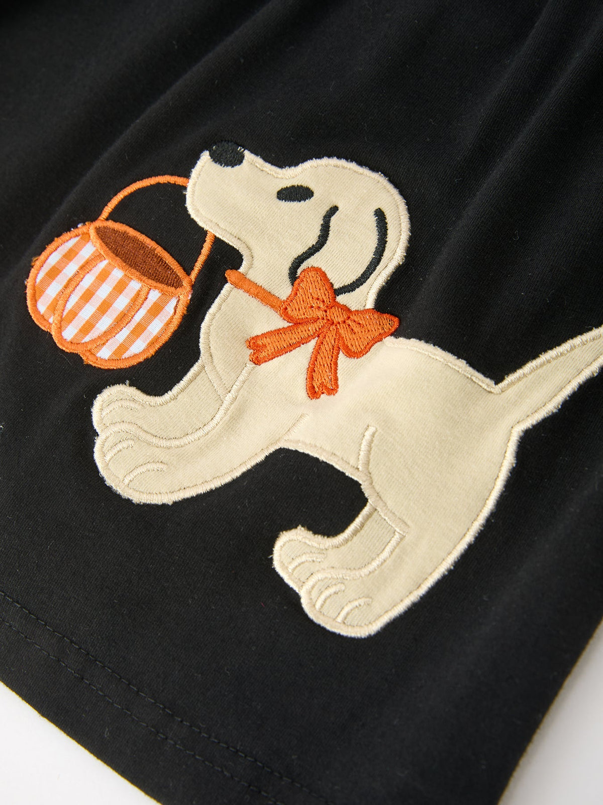 Girls Halloween Puppy Pumpkin Dress