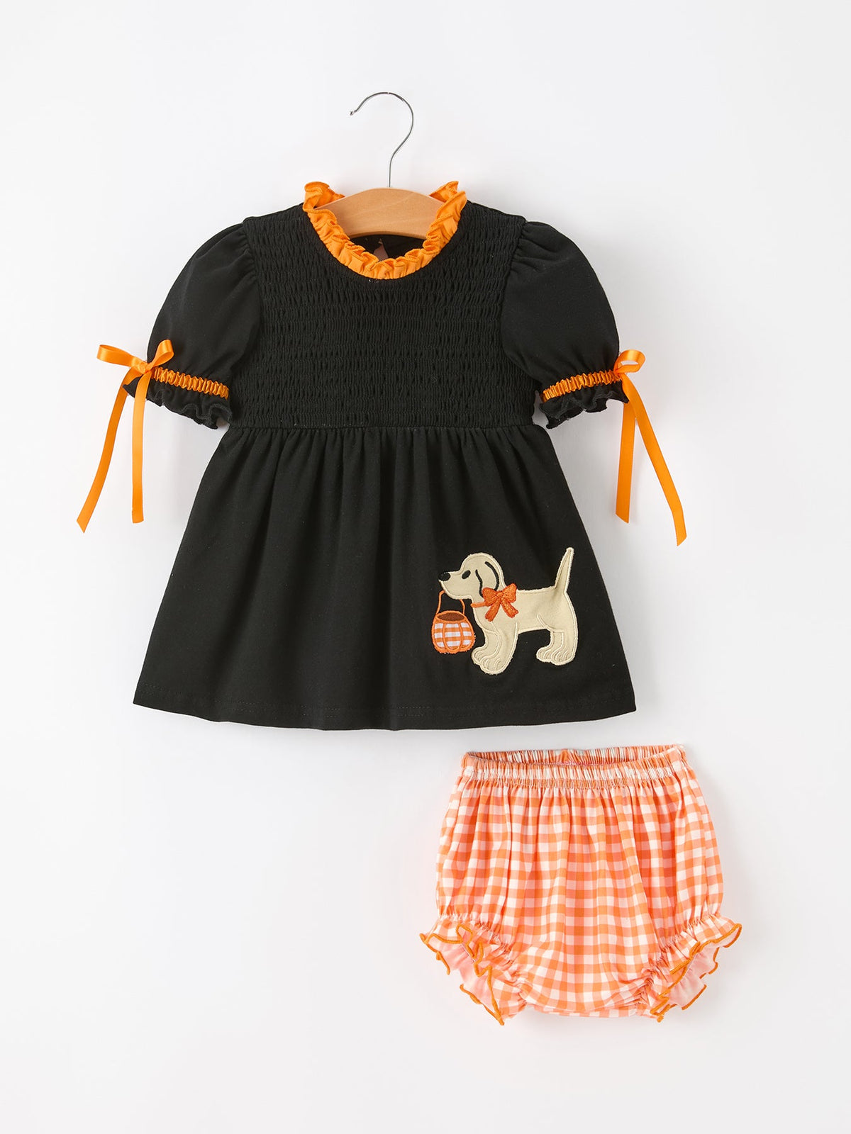 Halloween Puppy Pumpkin Bloomer Set