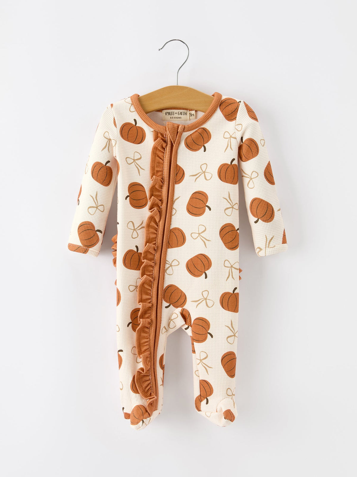 Pumpkin Ruffle Zippy Romper