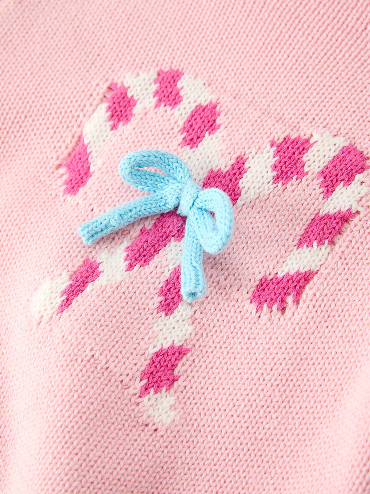 Baby Girls Christmas Candy Cane Knit Romper